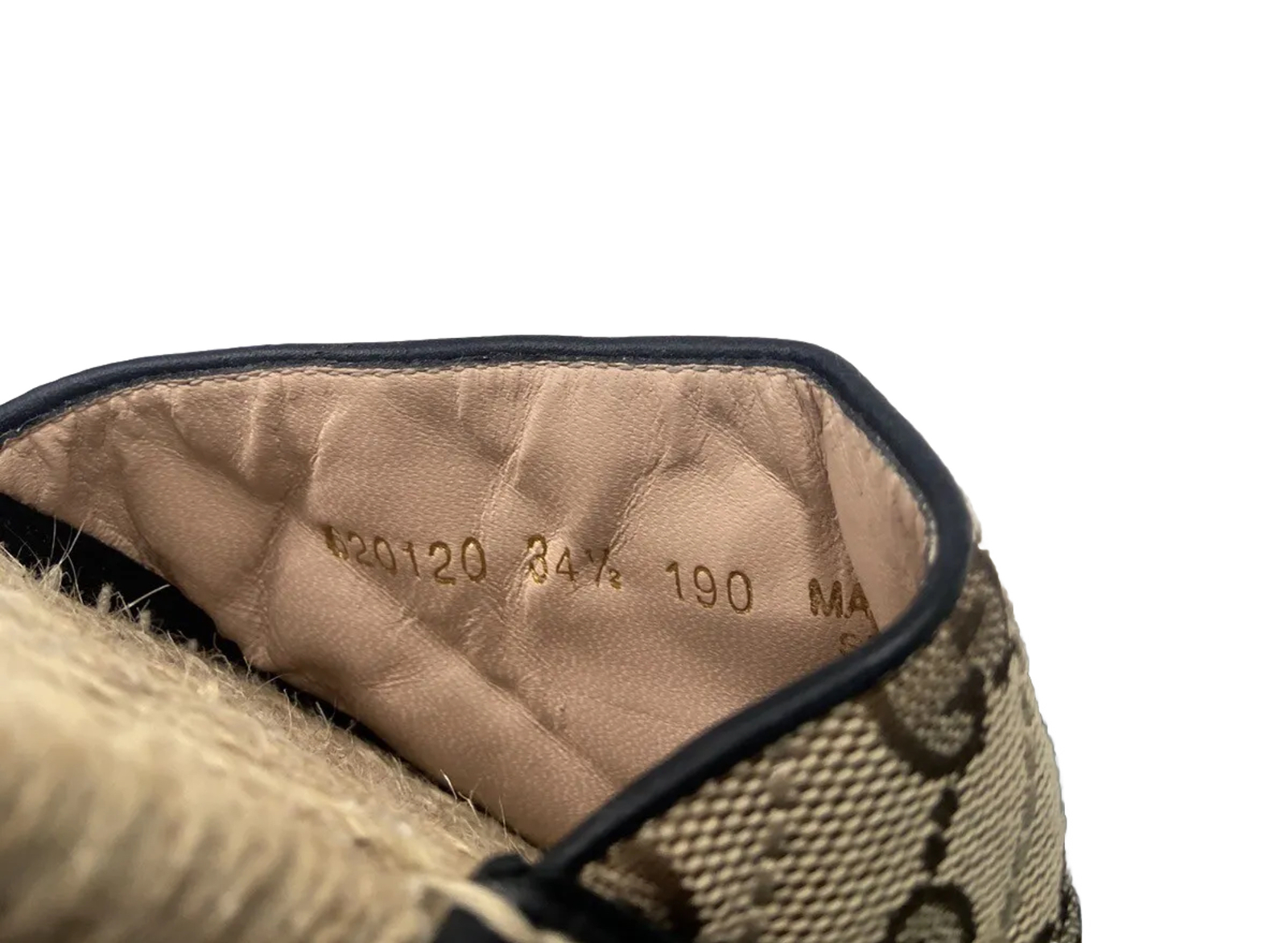 Gucci GG Matelasse Espadrille Slide Sandal Beige Ebony Womens 34.5 / US 4.5