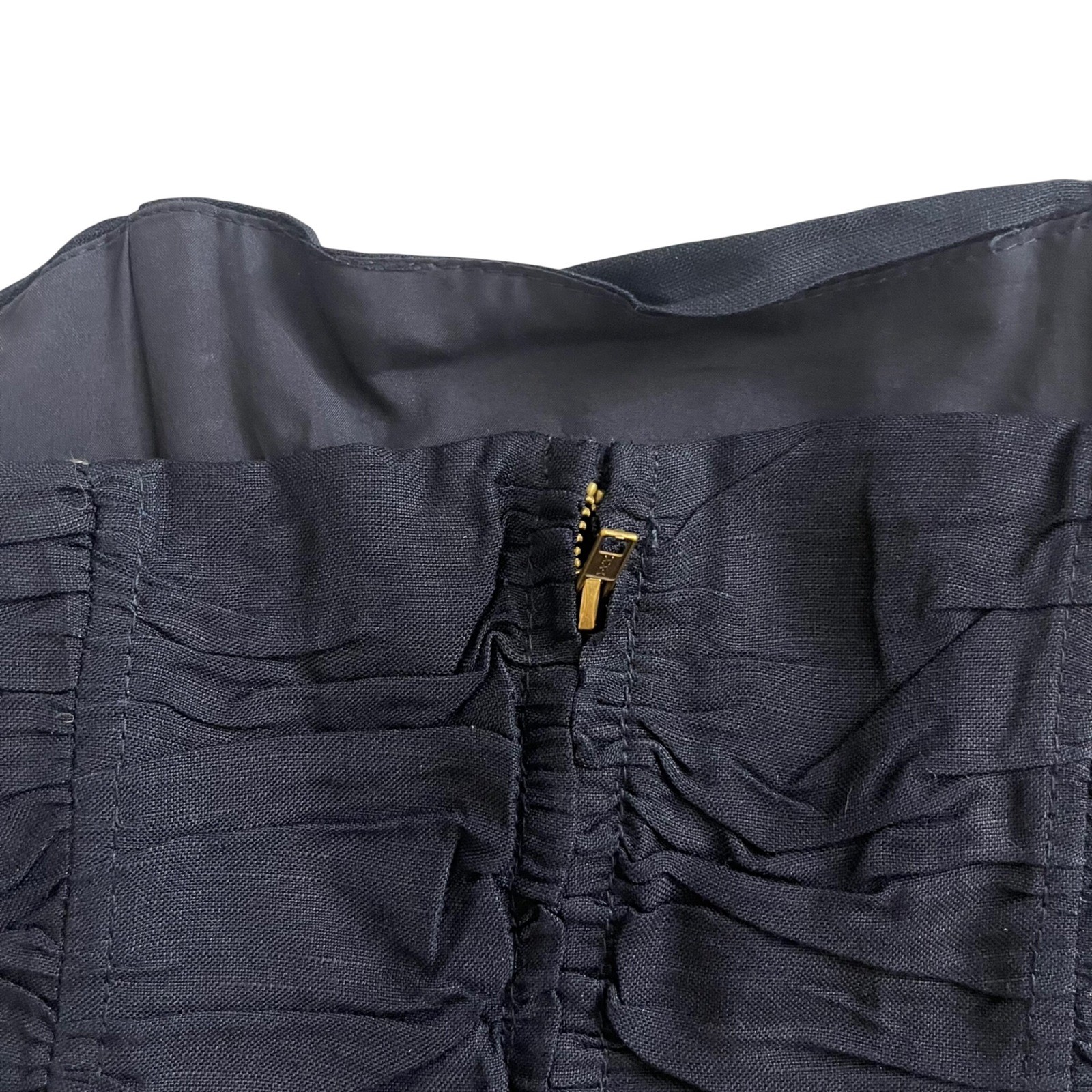 Lioness Women’s Island Ruched Scarf-Trim Tube Top Small NWT navy blue