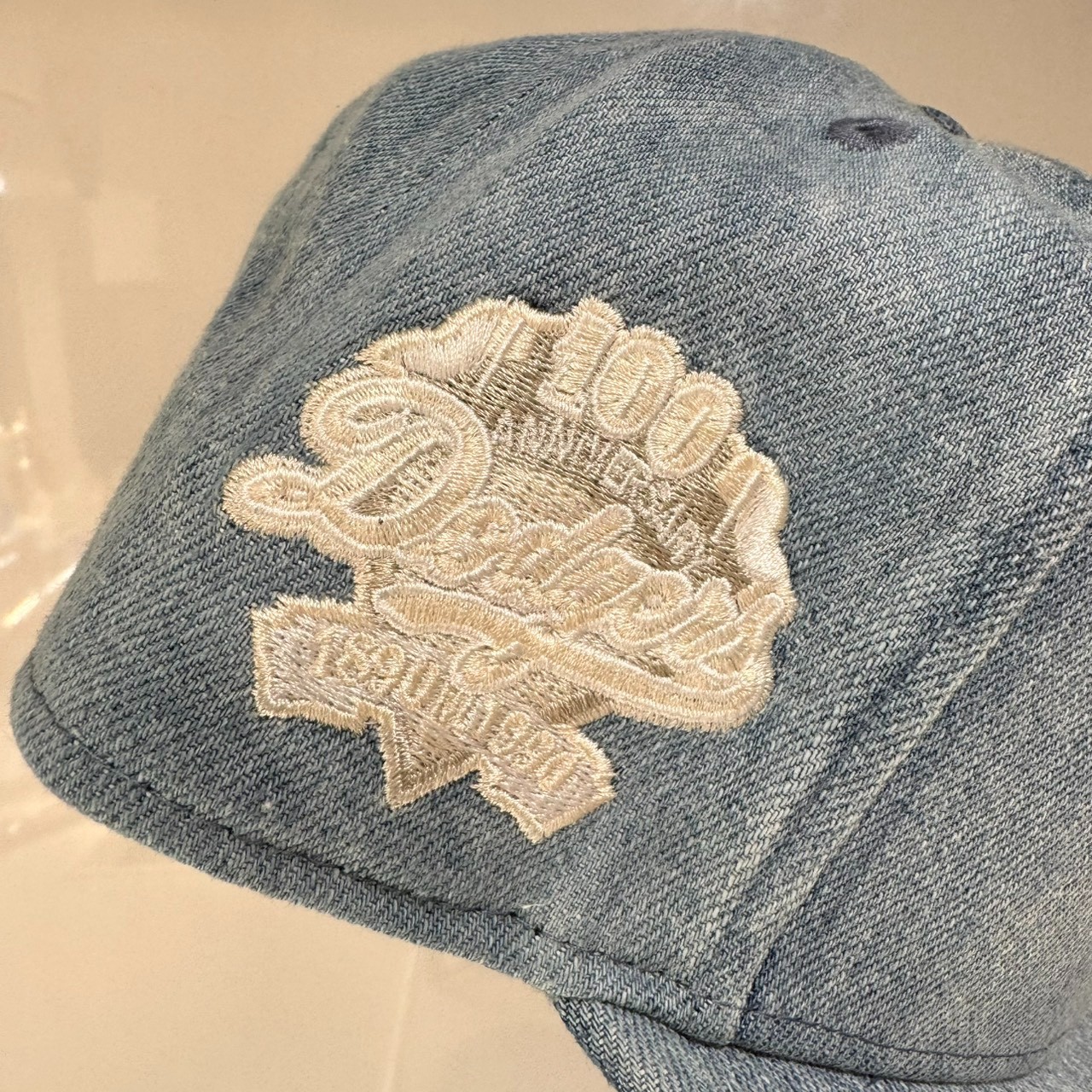 New Era 59FIFTY Distressed Denim Cap Side Patch LA Los Angeles Dodgers 14745174