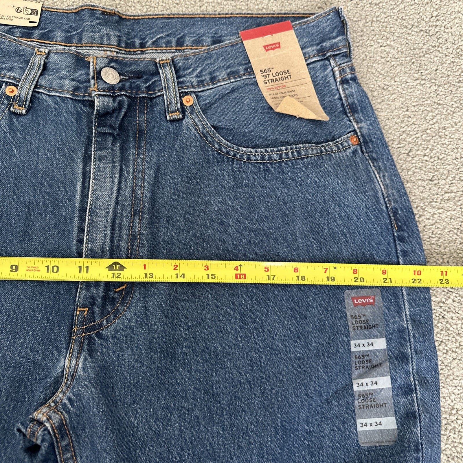 Levi’s 565 97 Loose Straight Fit Cotton Denim Men’s Sz. 34W x 33L See Desc New