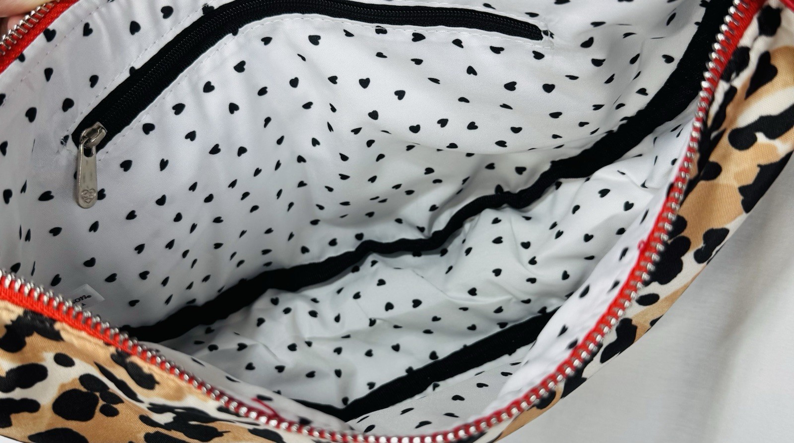 NWT Brighton Spotted Love Swing Bag Leopard Print Nylon Crossbody Crescent