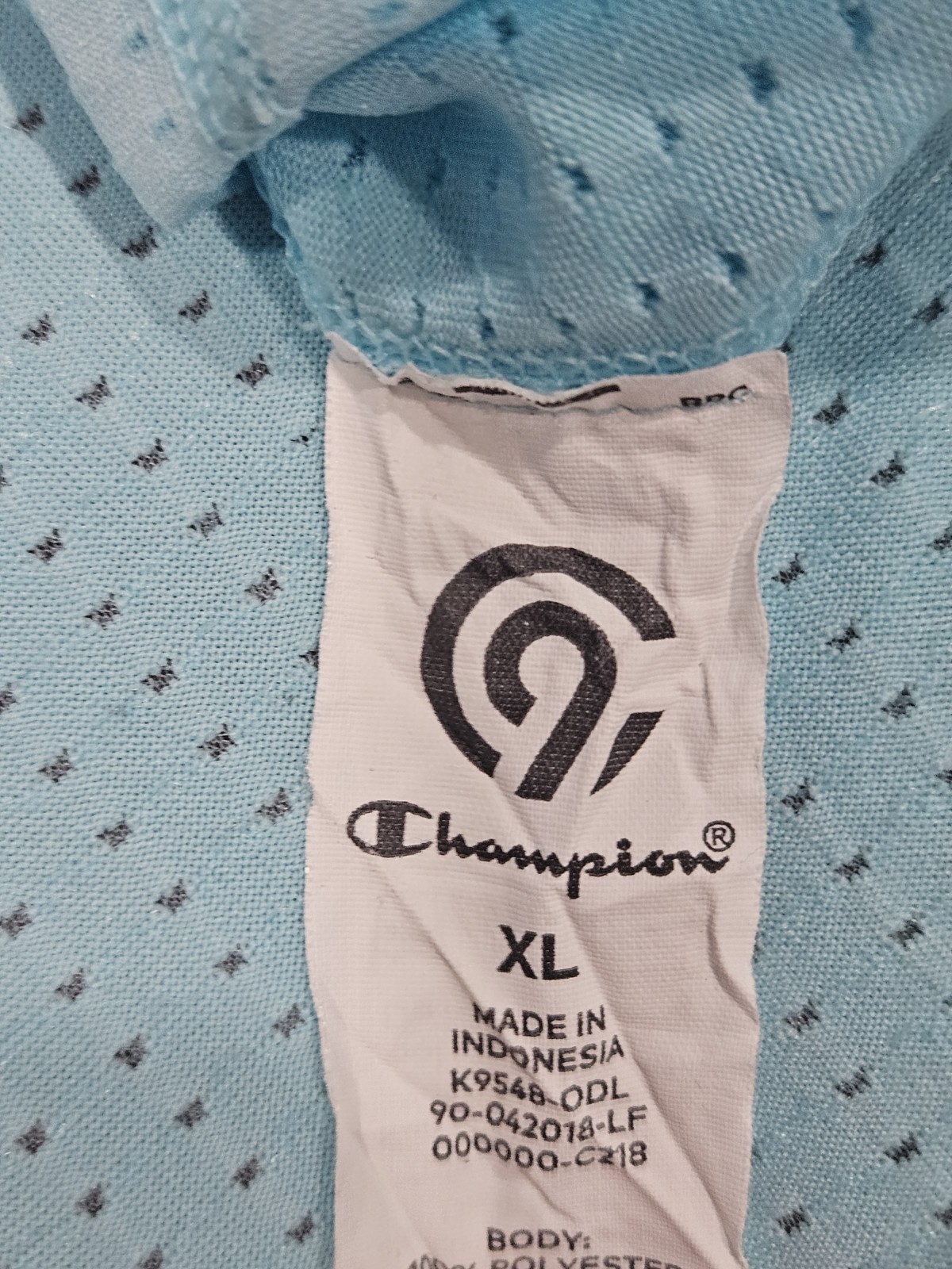 Champion Women’s Light Blue Mesh Short Sleeve T-Shirt XL Breathable Athletic