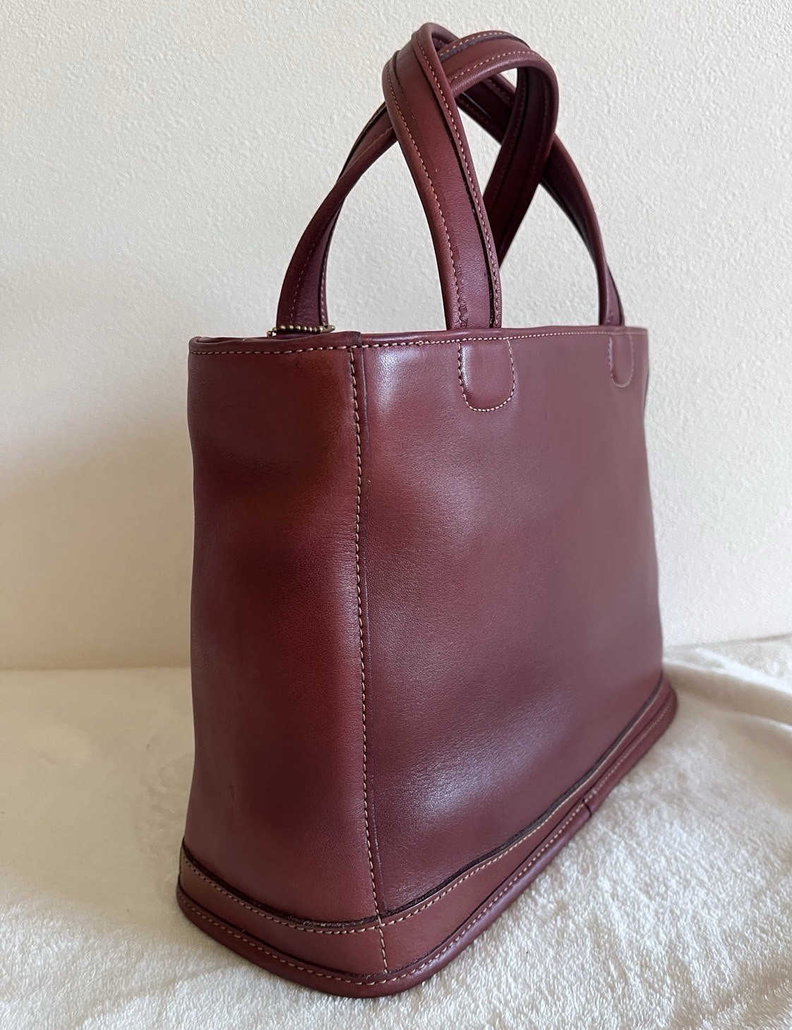 Coach Vintage Bleecker Satchel 9303 Rare Burgundy Leather Tote Bag Made in USA