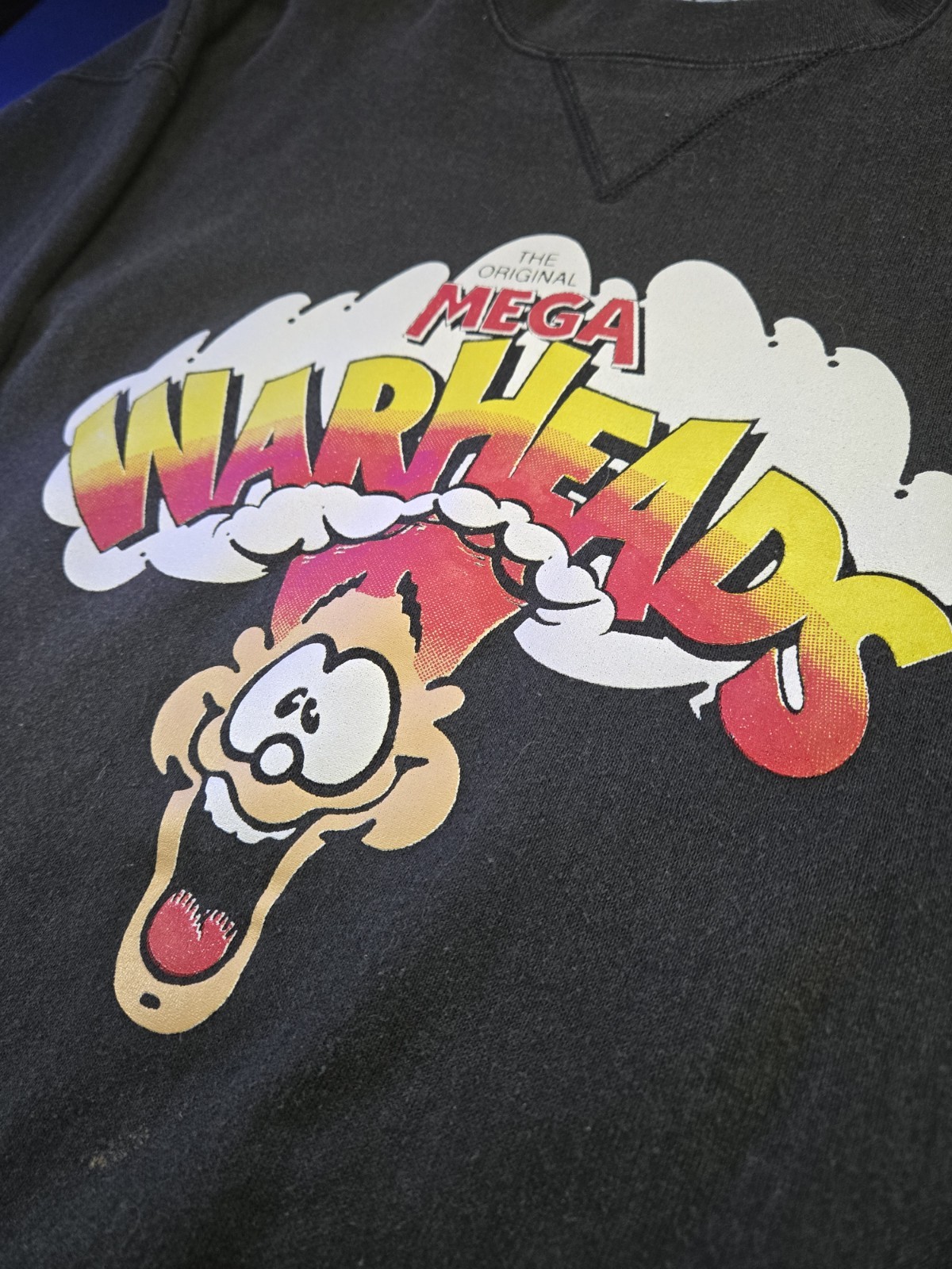 Vintage 90’s Warheads Sour Hard Candy Promo Shirt Size XL 25×27.5″, Rare, Black