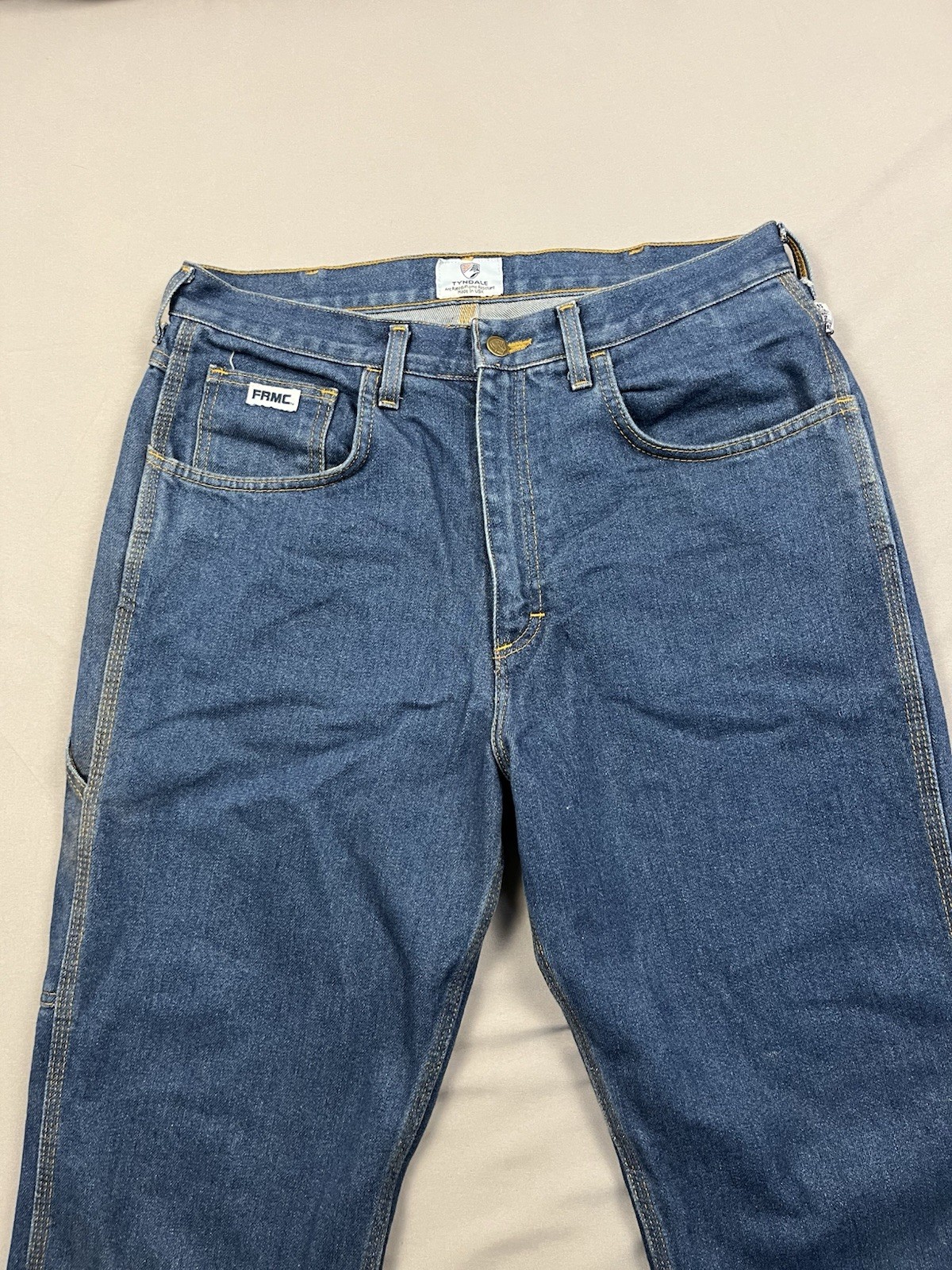 Tyndale FR Jeans Mens 34×31 Blue Denim Carpenter Arc Rated CAT 2 Made USA F290T