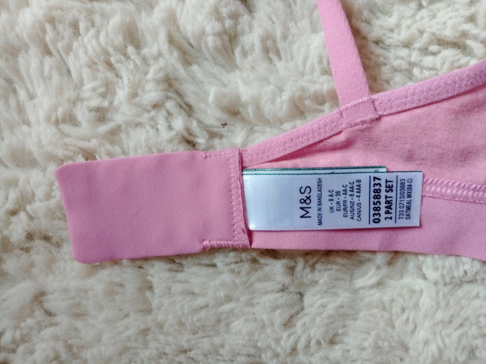 M&S Nursing Bra Non-Wired Pink New + Tags UK 8 A-C EUR 36 Light padded RRP £20