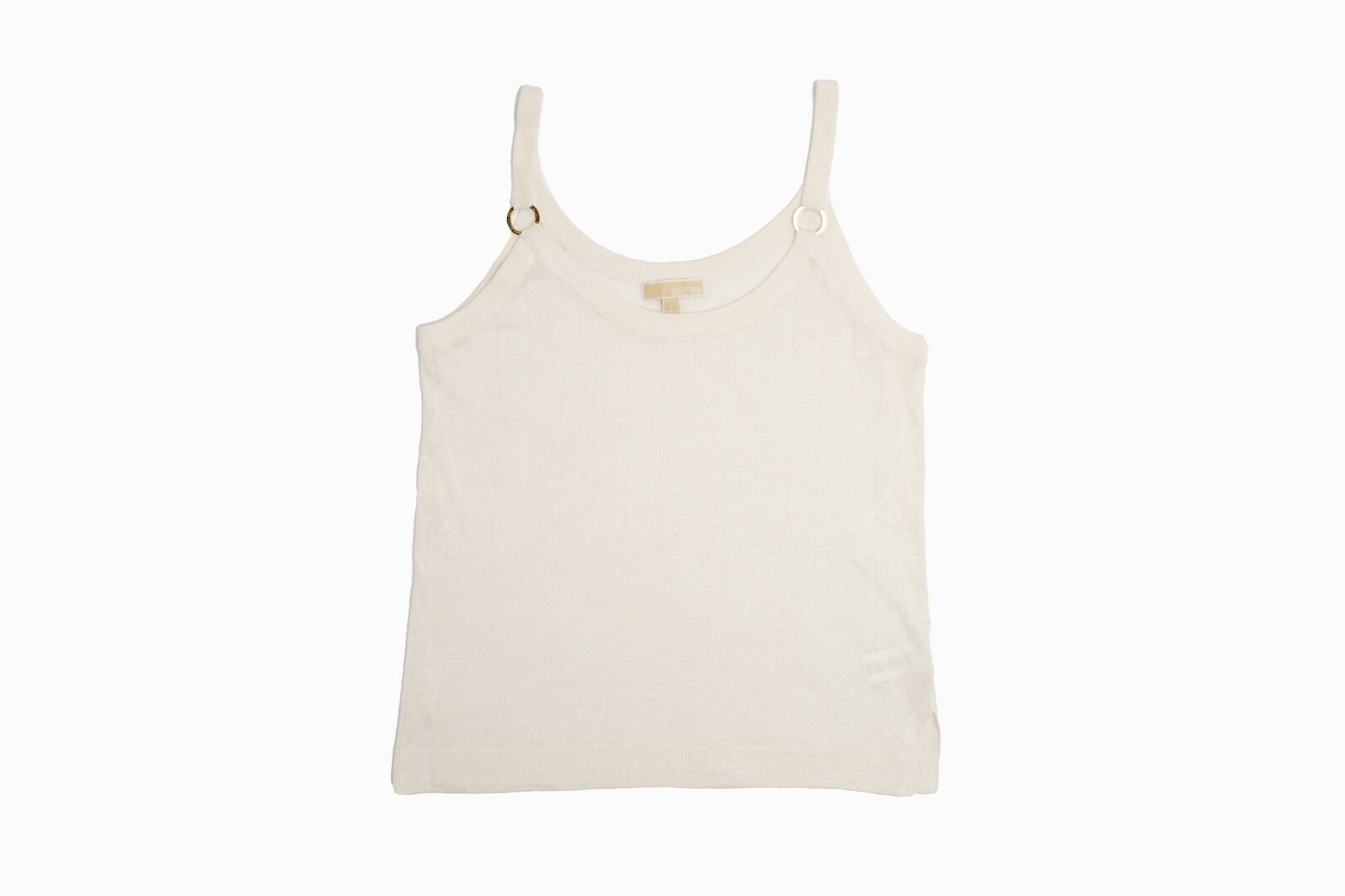 Michael Kors Womens Bone Ring Strap Tank Top Ivory Size L 1902