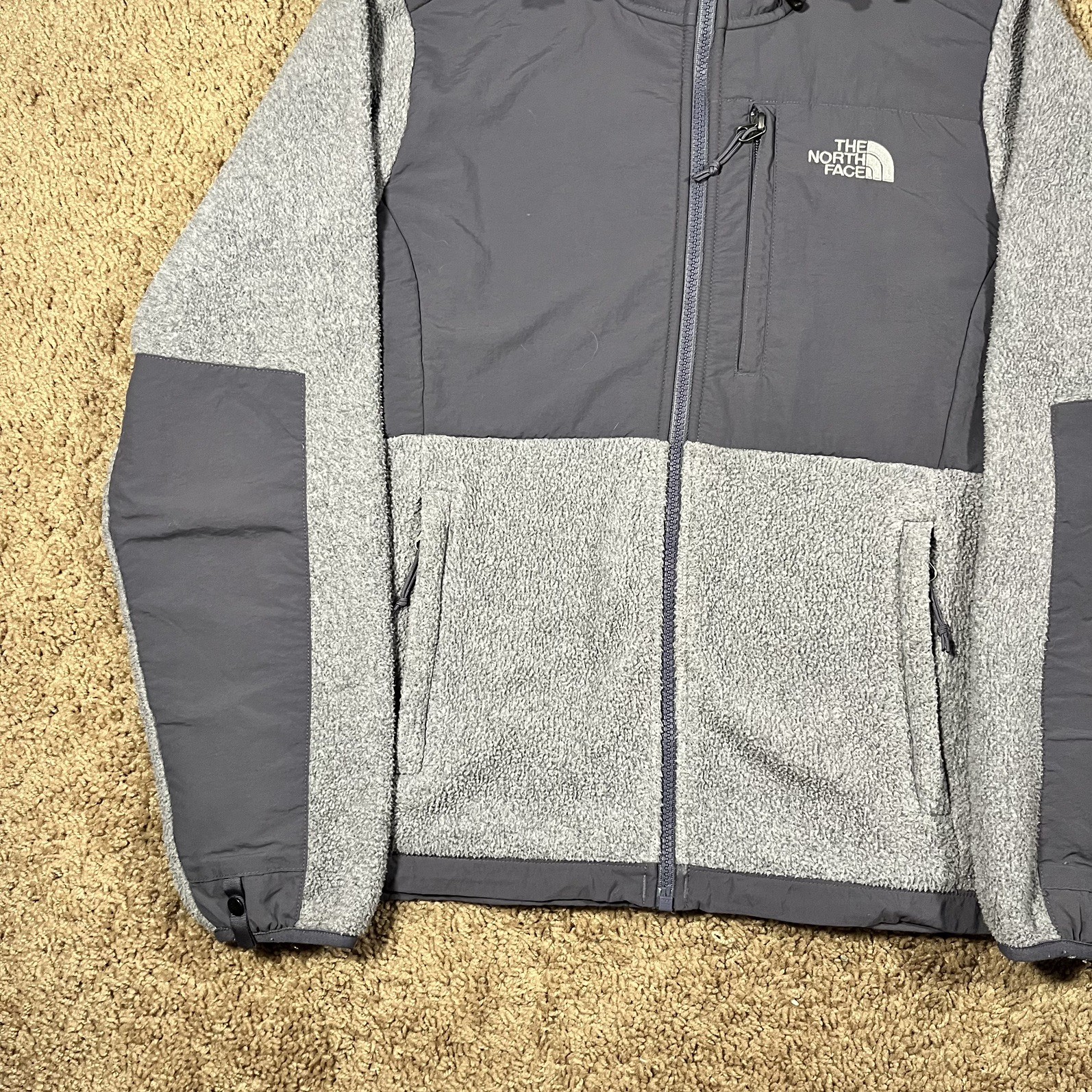 The North Face Jacket Womens Small Gray Denali Hooded Recycled Polartec Fleece