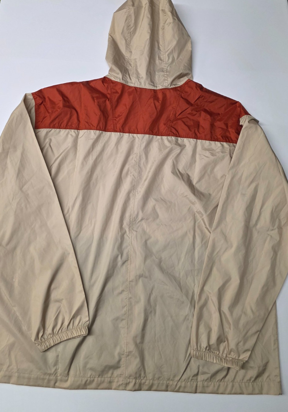 Columbia Flashback Windbreaker Jacket Hooded Beige Red Men’s XXL NWT