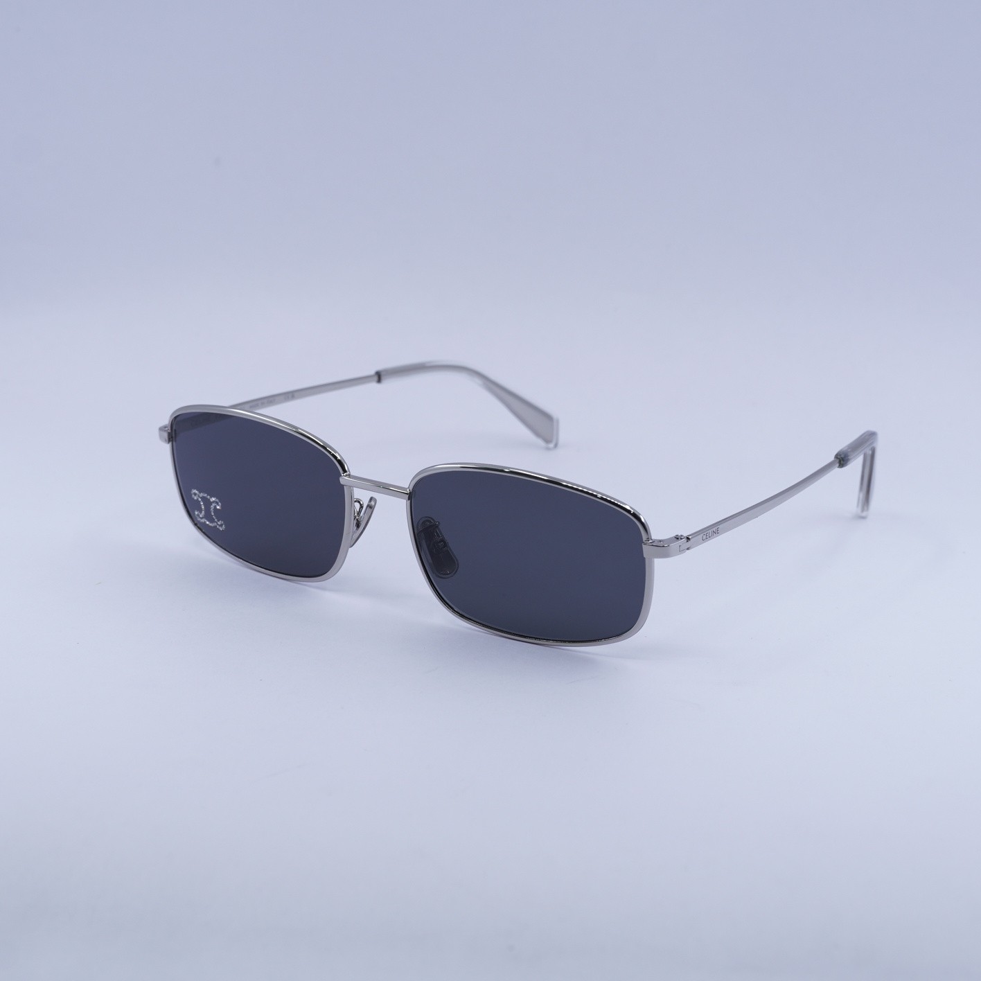 New Celine CL40285U RHINESTONE TRIOMPHE 16A Shiny Palladium/Grey with Crystal…