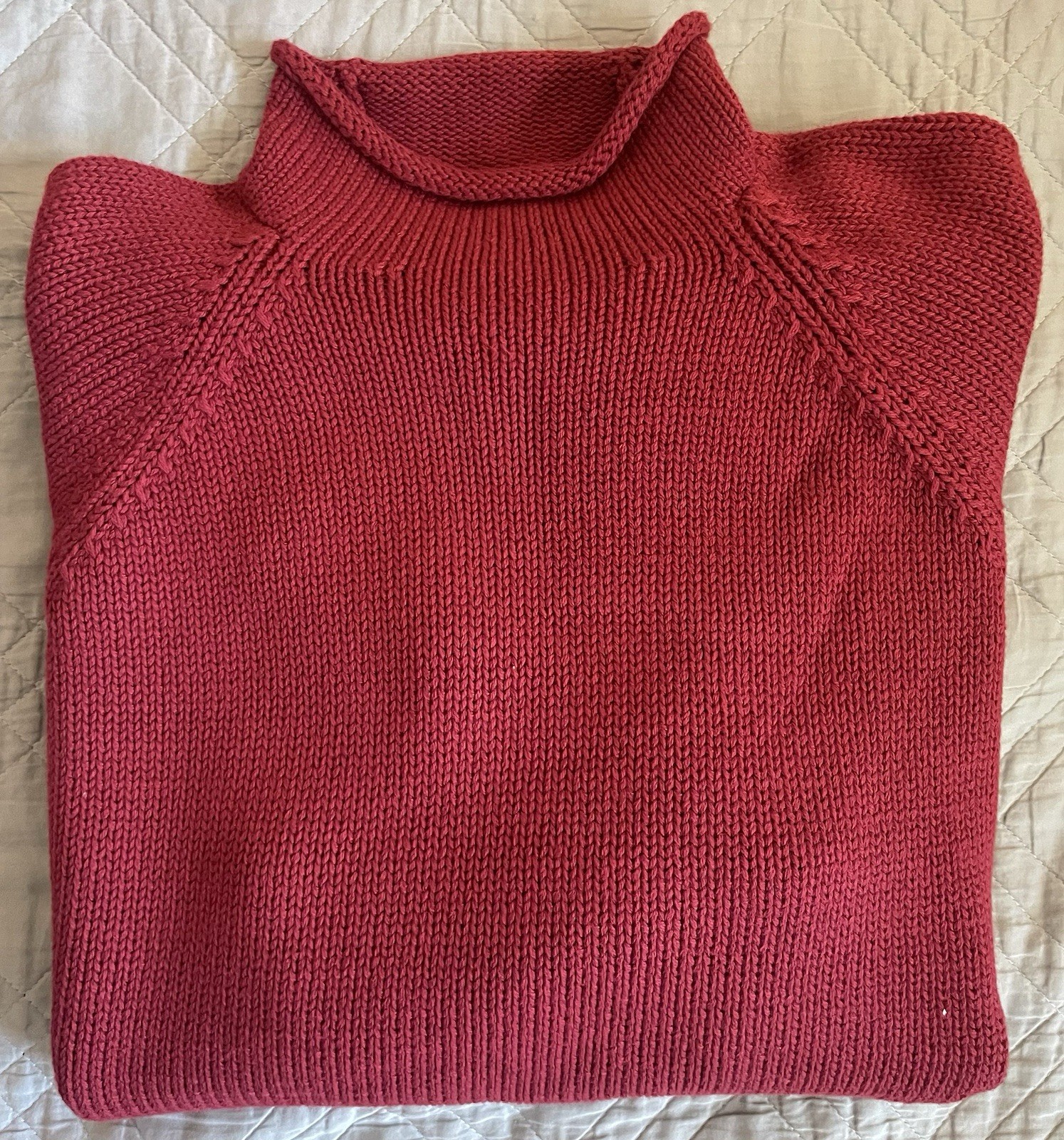 J. CREW 1988 Rollneck™ sweater in cotton in Burnt Red Size M $98 BW186