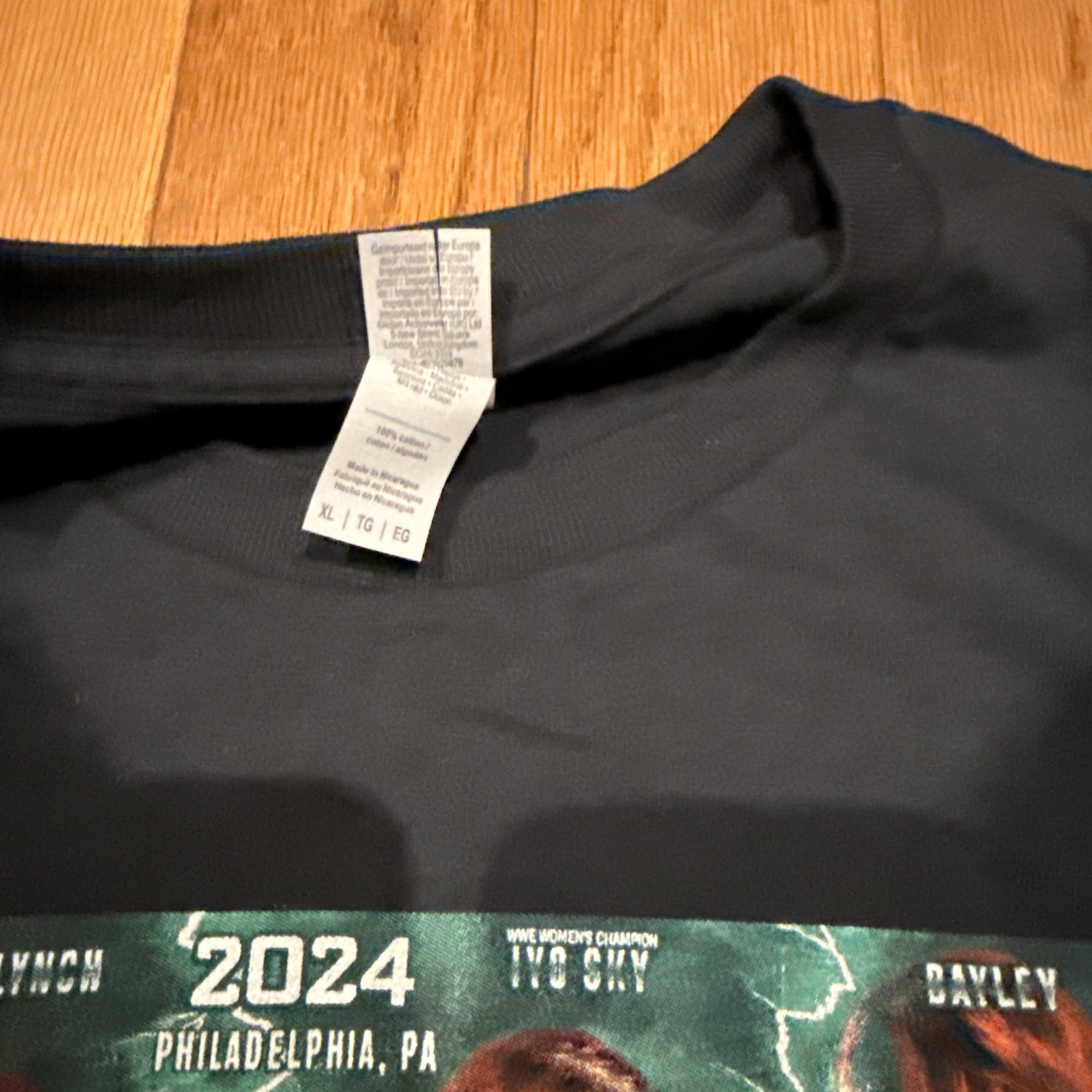 WWE WrestleMania 2024 T Shirt Black Double Sided Mens WWE Wrestling Size XL New