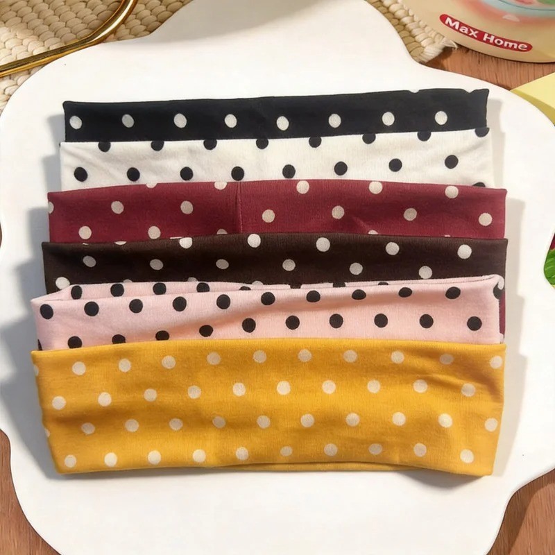 Polka Dot Headband Women Wide sweatband Hair Band Non Slip Hair Accessory