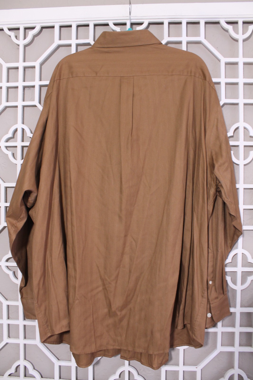 Roundtree & Yorke Button Up Shirt Mens 4X Brown Casual Preppy Oxford Pocket Men