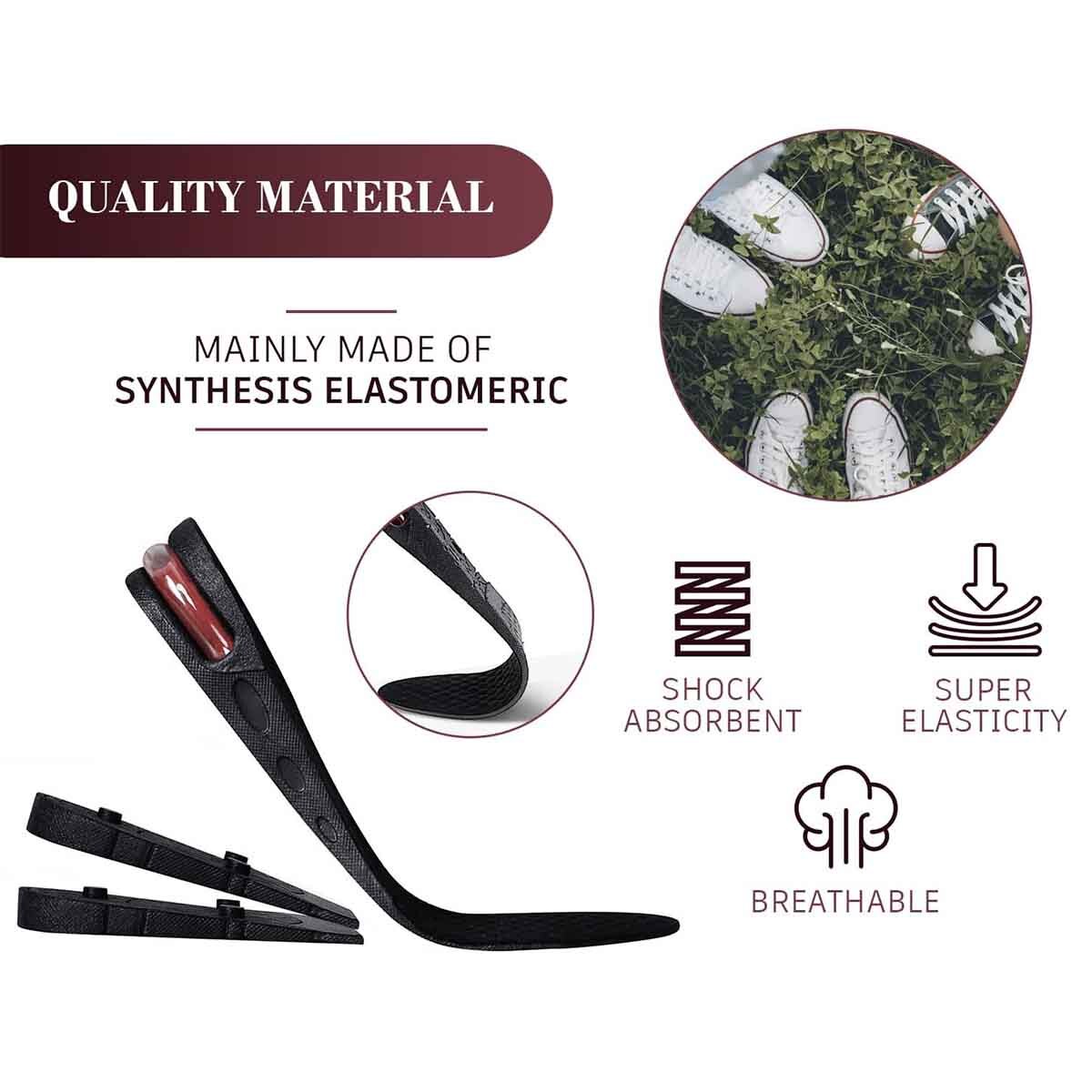 7cm Shoe Increase Lifts for Men and Women Insole 3 Layer Height Heel Air Cushion
