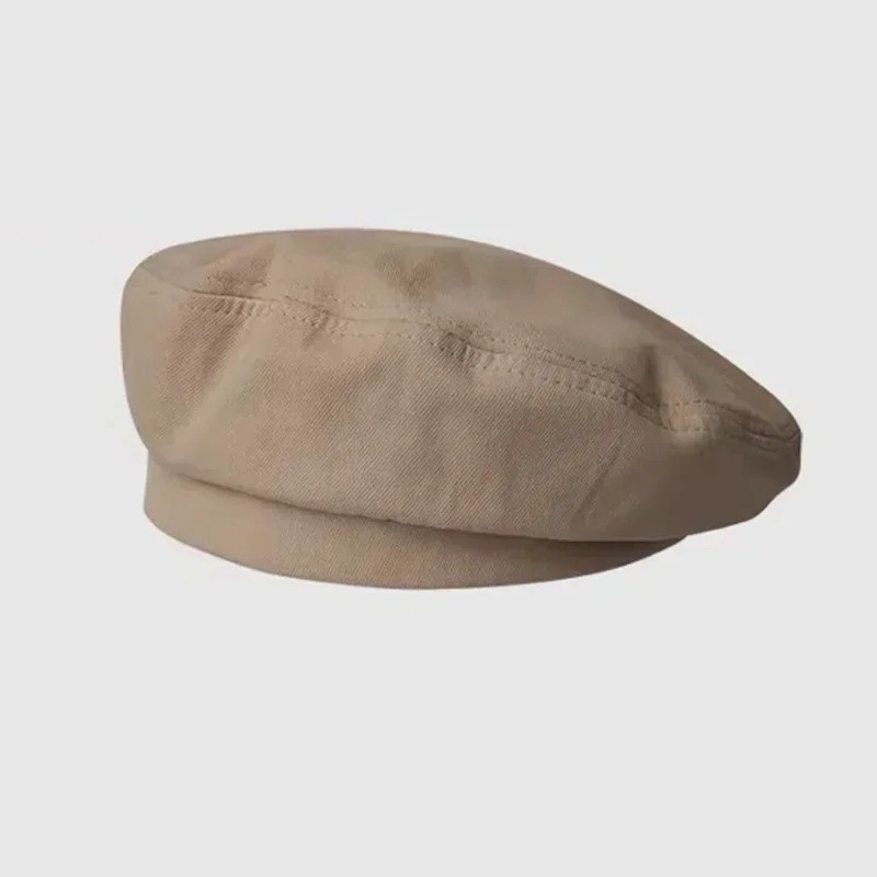 Cotton Berets Solid Vintage Spring Summer French Octagonal Forward Peaked