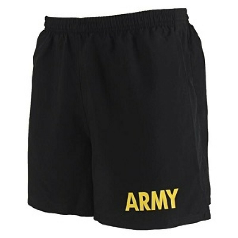 US Army APFU PT Shorts Physical Fitness Uniform Black Gold Current Issue