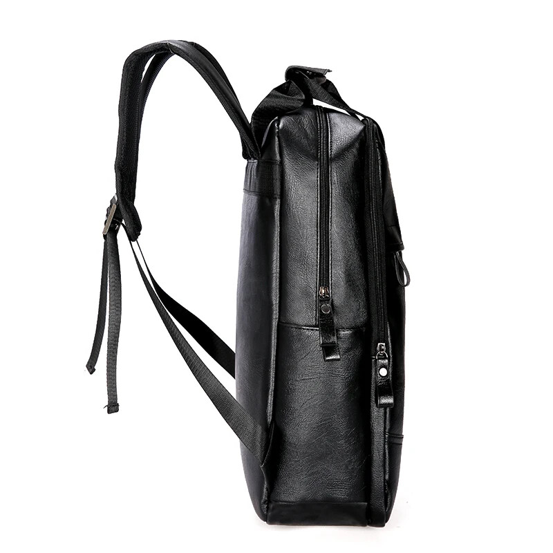 Leather Backpack for Teenage Boys Men Casual Daily School Travel Shoulder Bag