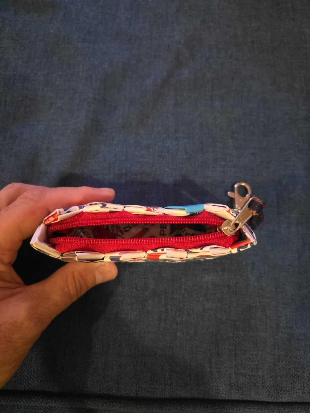 Pepsi Branded NAHUI OLLIN Candy Wrapper Coin Purse Red White Blue handmade Small