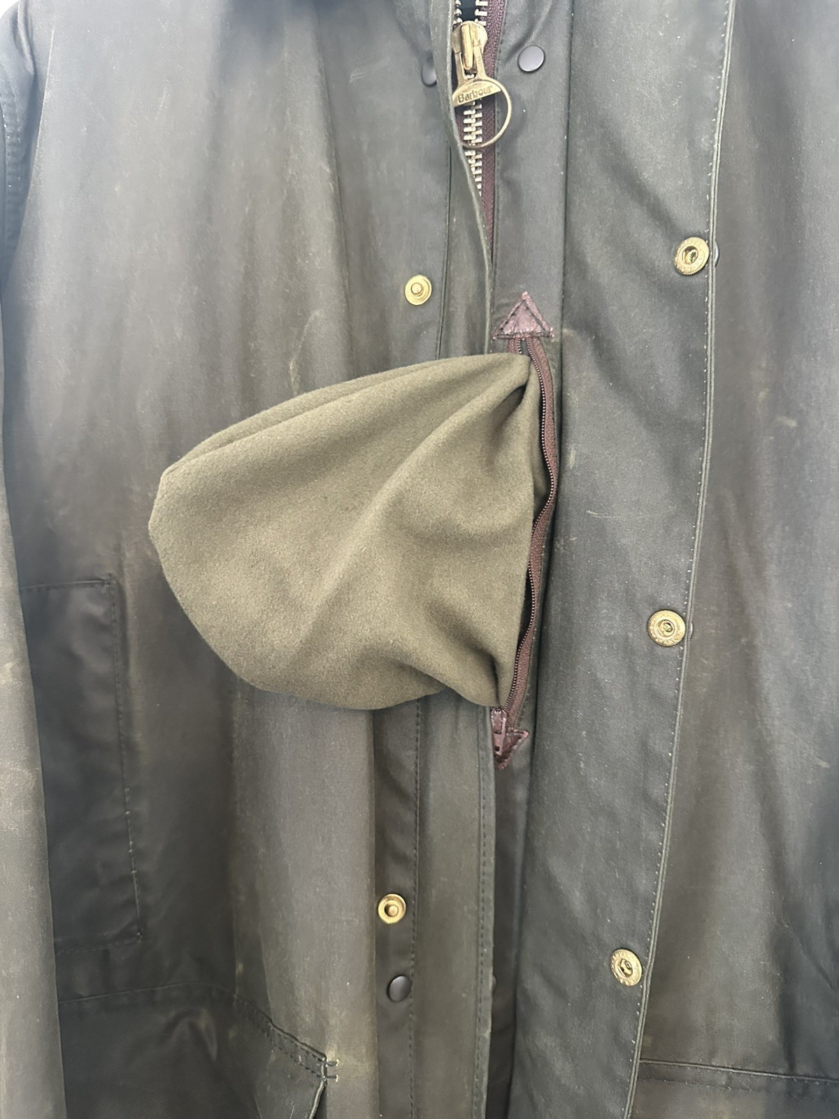 Men’s 1993 Barbour Northumbria Waxed Canvas Jacket c40 England Sage Green 8 oz