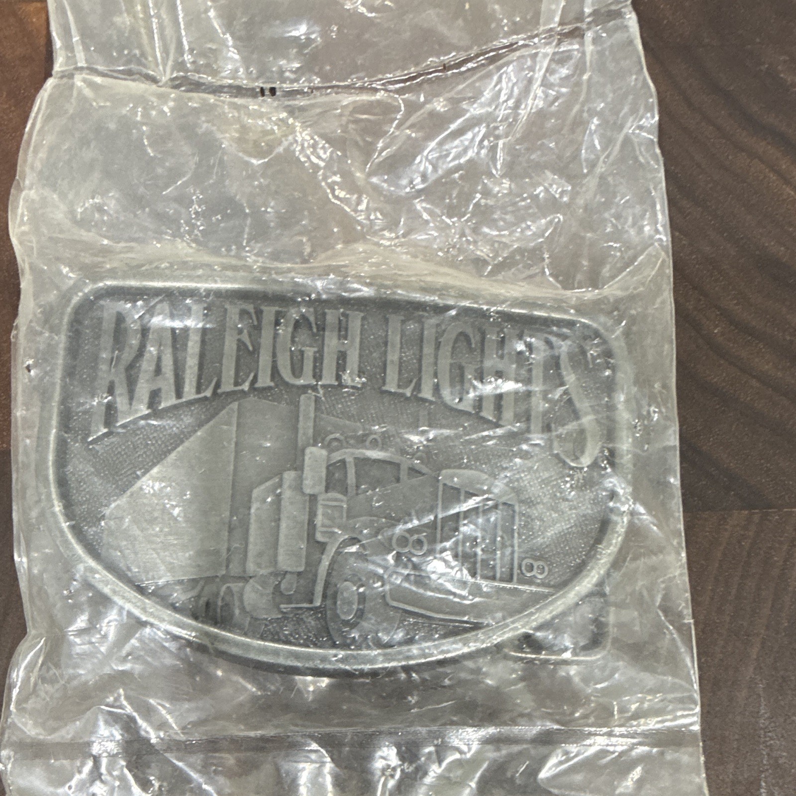 Raleigh Lights Truck Graphic Western Belt Buckle Silver Metal Rectangular 1.75″