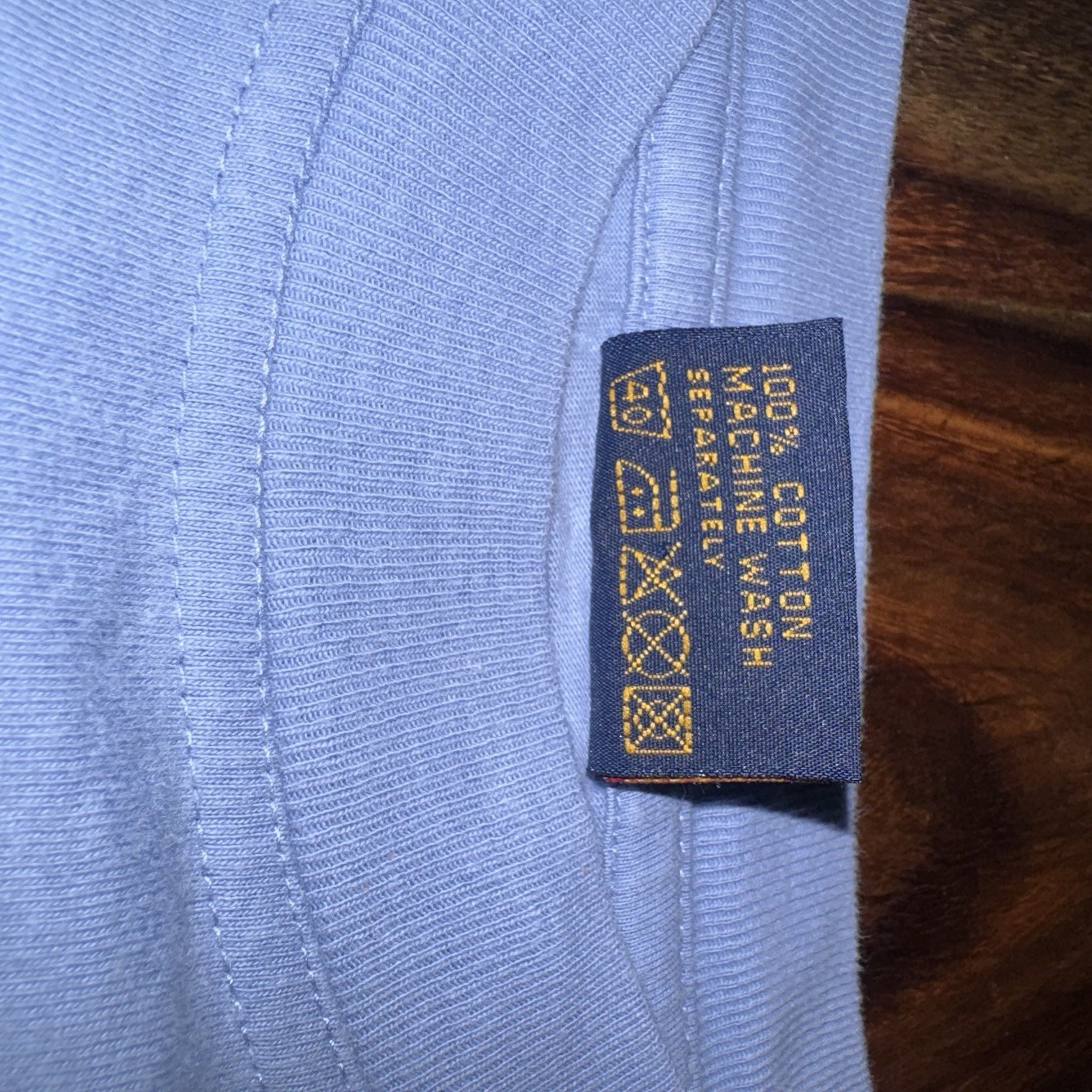 Ronwhil Men’s XL Blue Switzerland Embroidered Knit Cotton Crew Neck T-Shirt