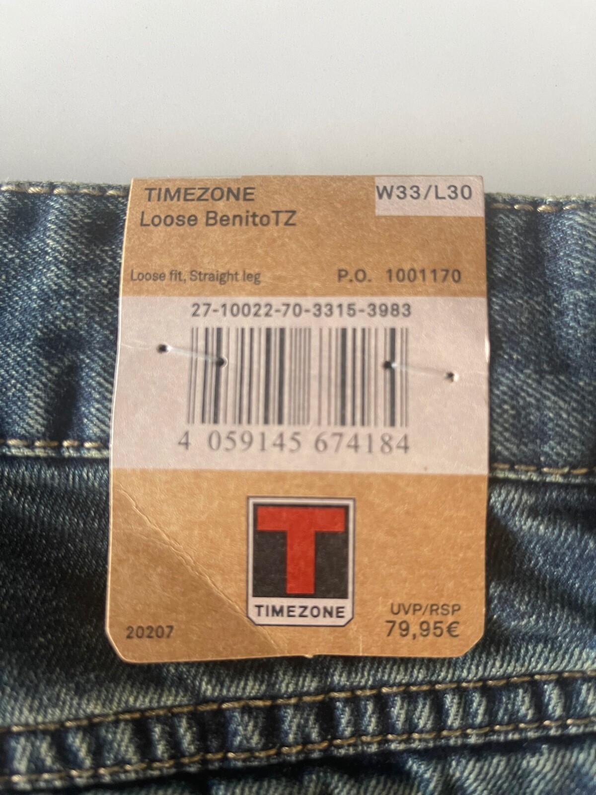 Timezone Men’s Cargo Trousers Benito CargoJeans Denim Pants Blue 3983 33W 30L