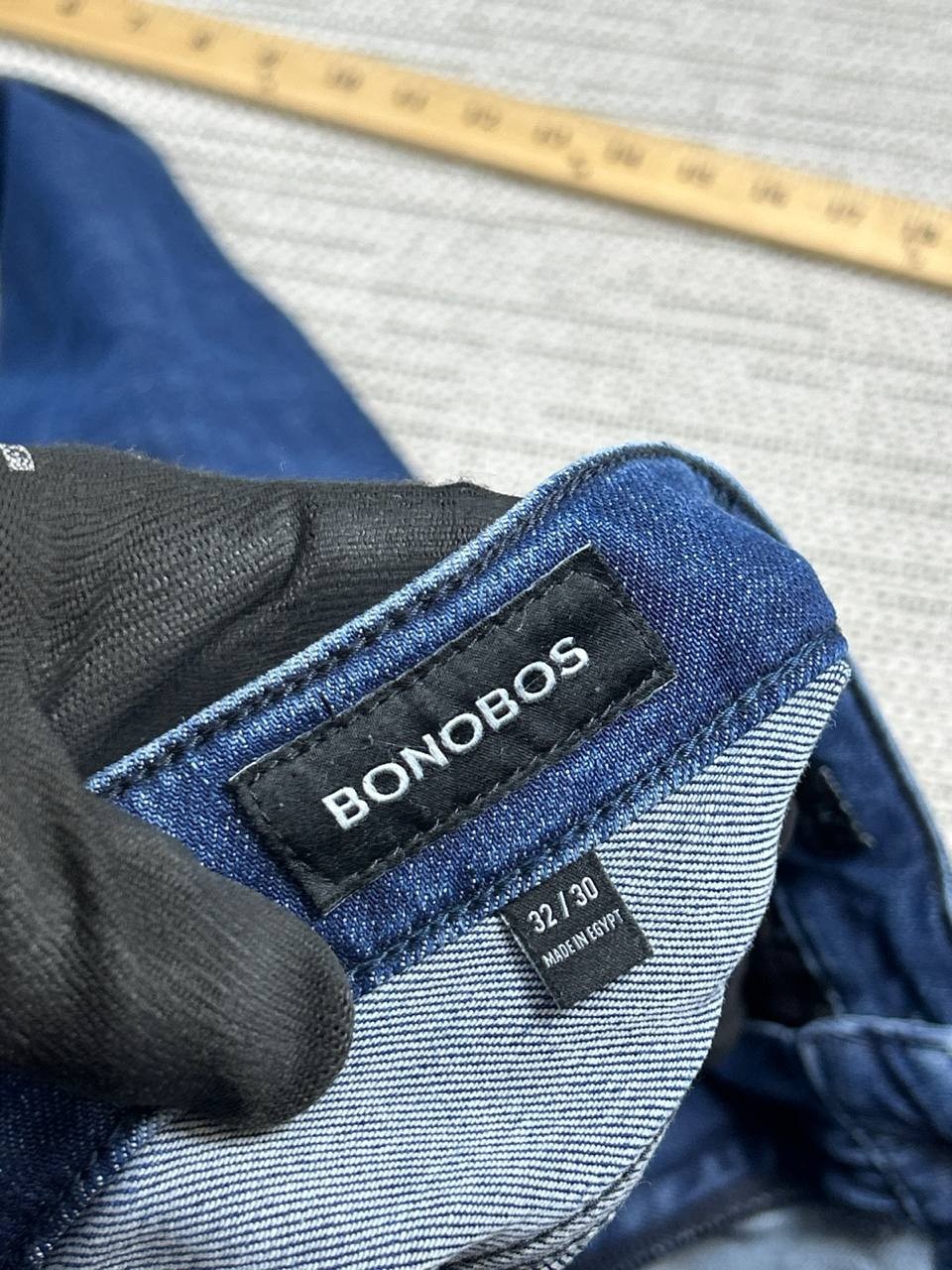 Bonobos Jeans Mens 32 Blue Denim Slim Fit Logo Cotton Stretch Mid Rise 30×29