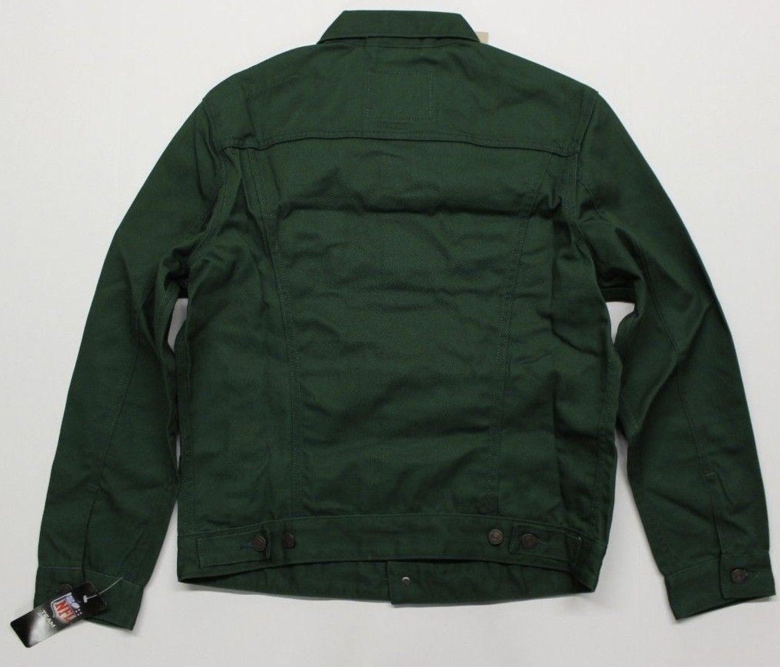 Men’s New York Jets Levi’s Green Twill Trucker Button-Up Jacket 181940006