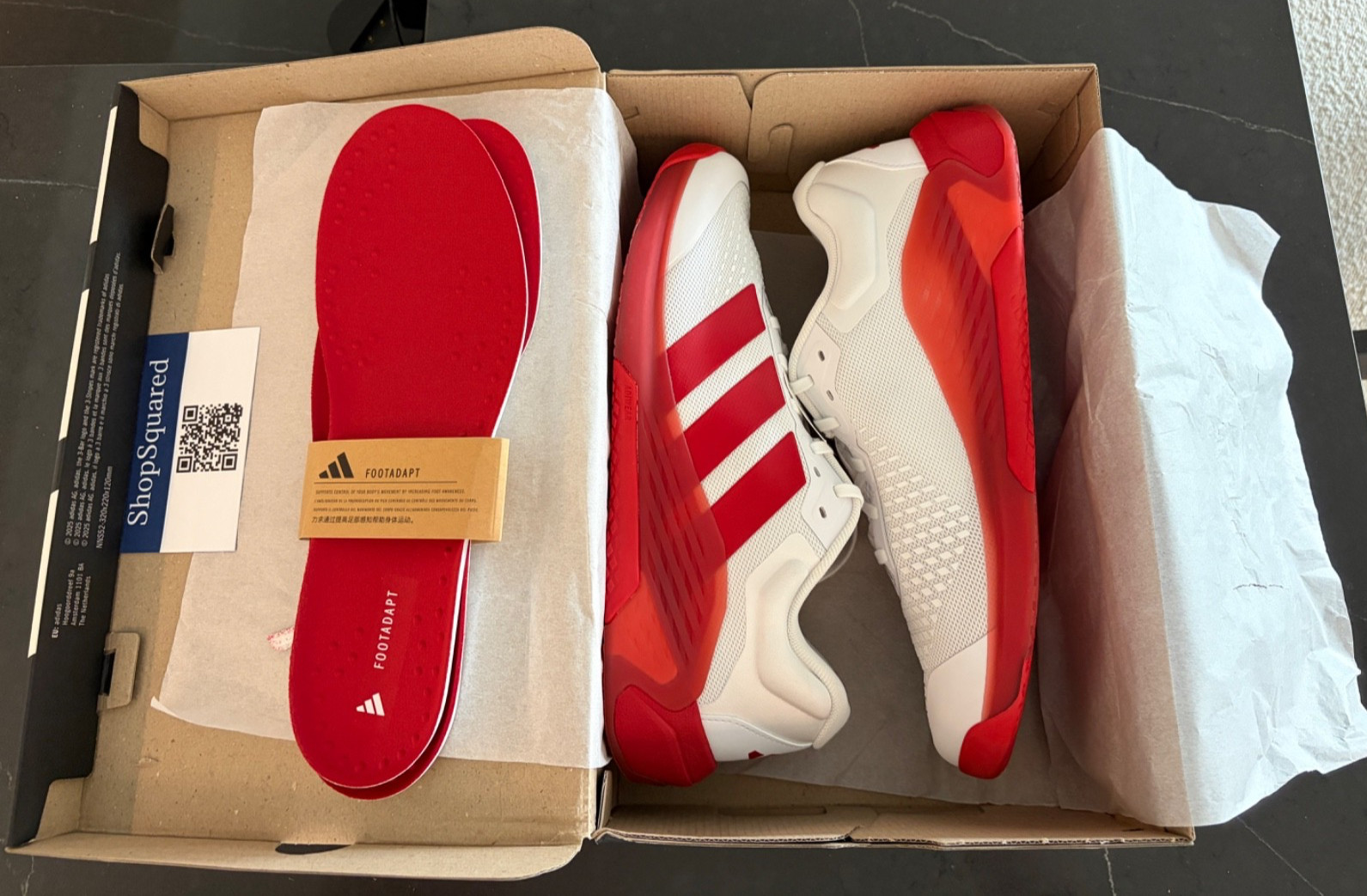 Adidas Dropset 4 Men’s Cross Training Gym Shoes White Red Size 10 JR4676 New