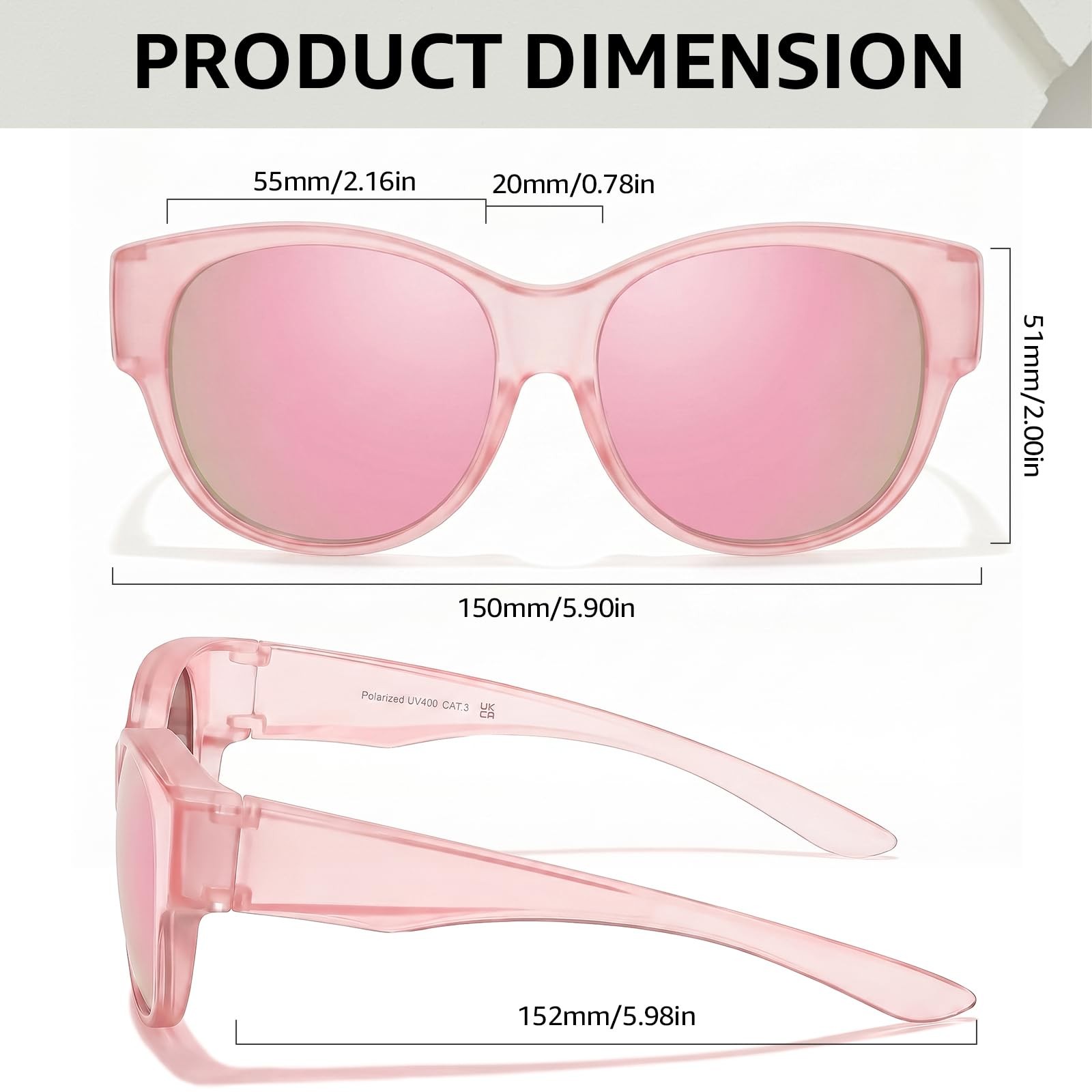 Polarized Fit Over Sunglasses for Women, Trendy Sun Glasses Over Prescription…