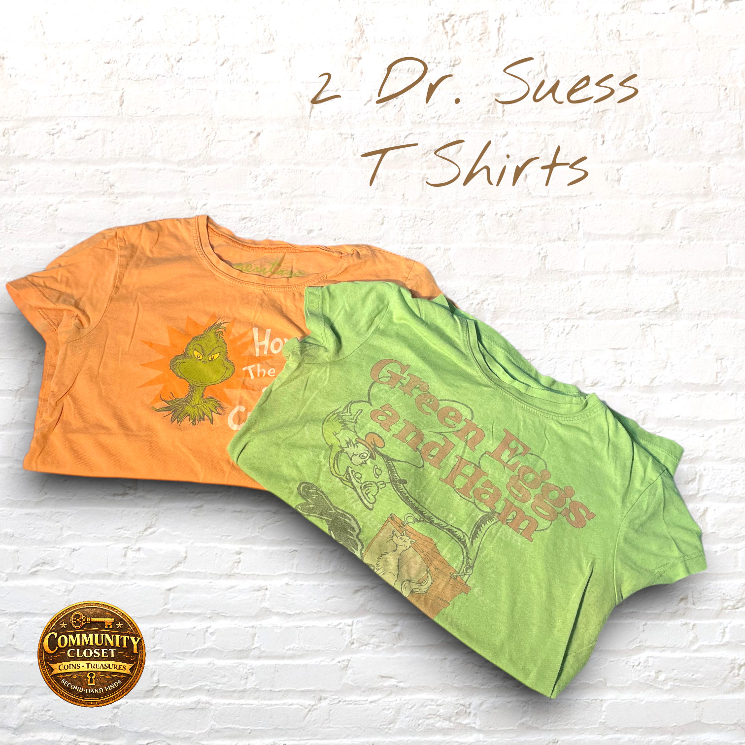 Dr. Seuss Graphic T‑Shirt Bundle (2) – Mighty Fine / Heritage 1981 – 100% Cotton