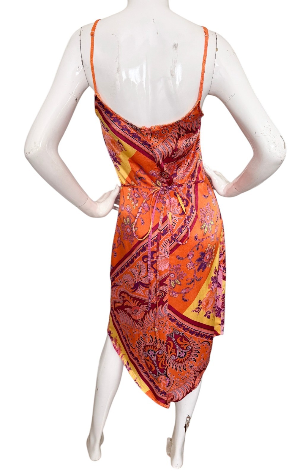 Morgan De Toi Y2K Vtg Scarf Handkerchief Satin Asymmetric Dress Size 3 Small