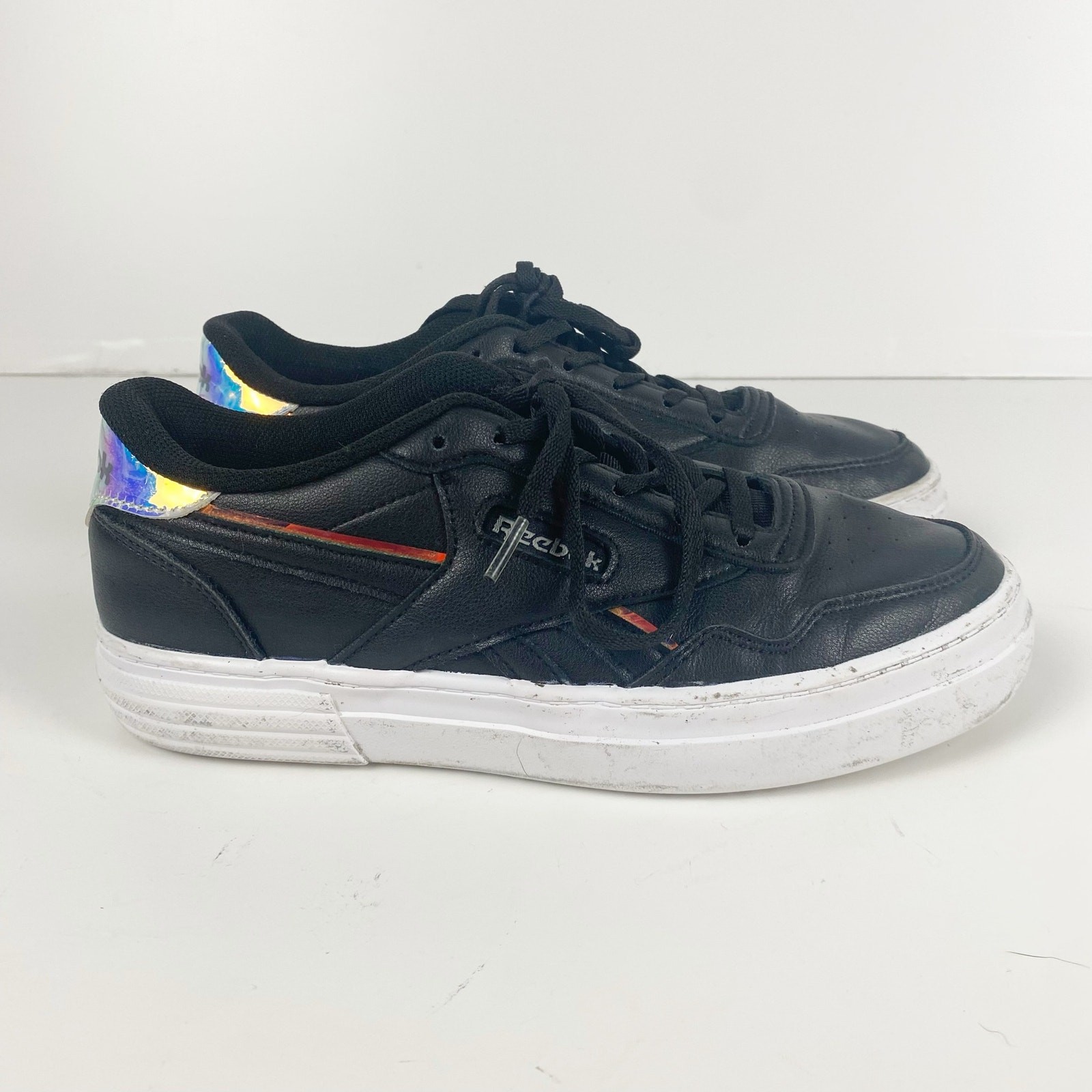 Reebok Classic Club C 85 Black Iridescent Sneakers Women’s Size 6