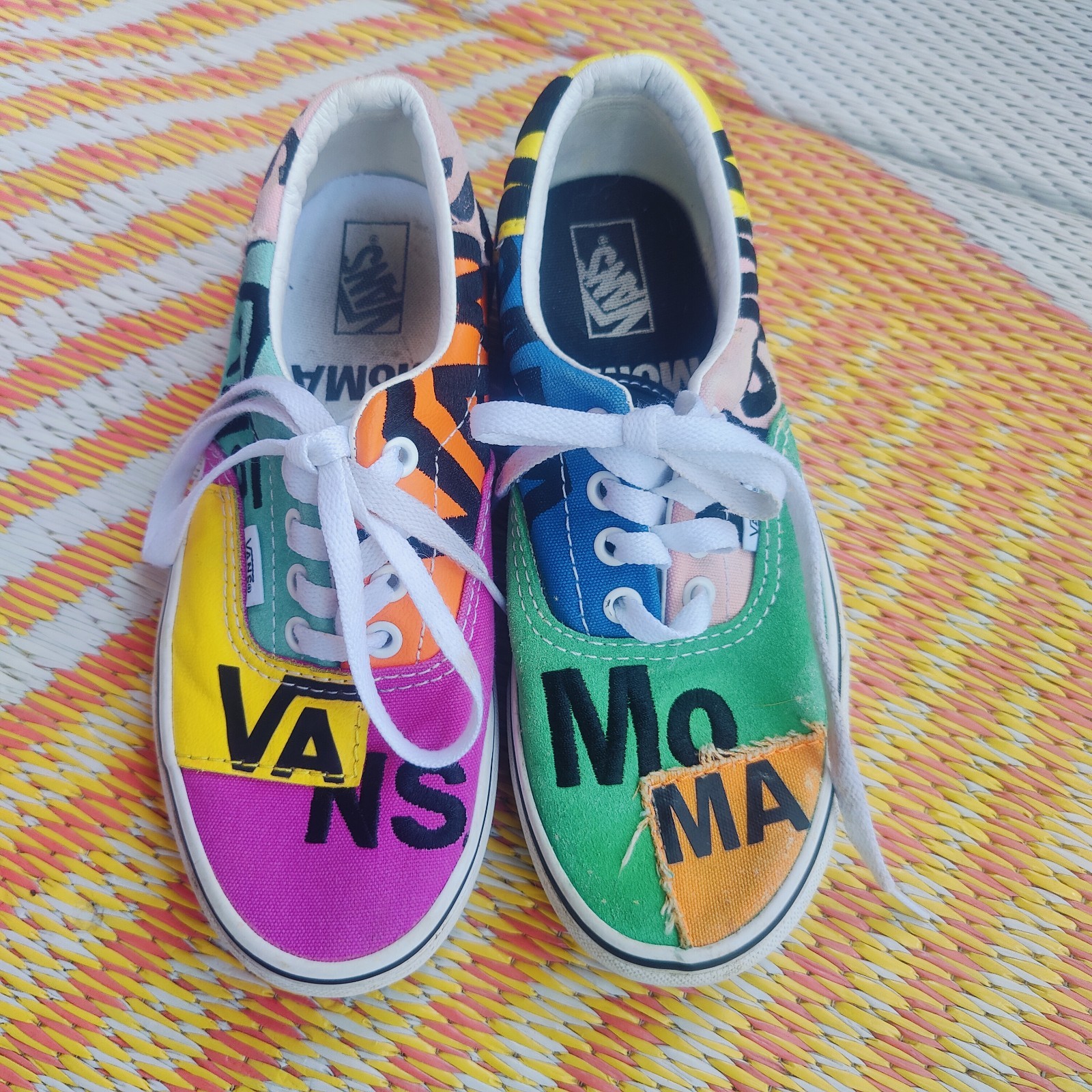 RARE Vans Era X MOMA Multicolor Patchwork Abstract Art Sneakers Size 6.5 Women’s