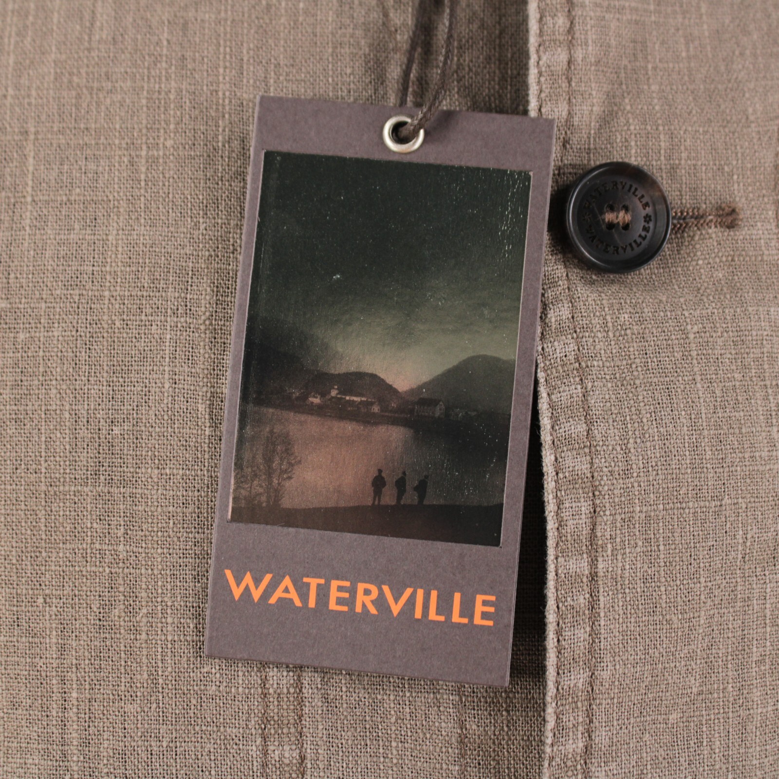 Waterville NWT 100% Linen Overshirt Size 58 (3XL US) Barret In Solid Brown