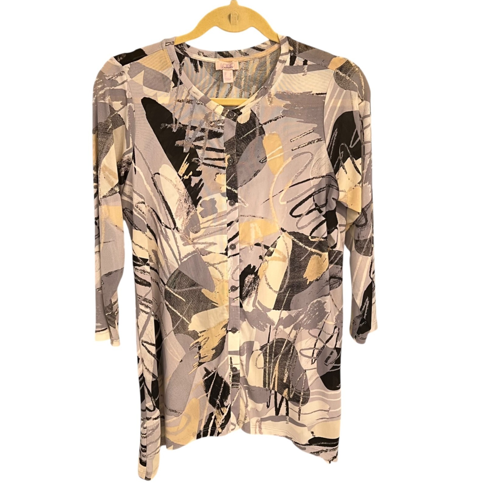 Loco Layers Womens Abstract Print Cardigan S 92% Nylon/8% Spandex