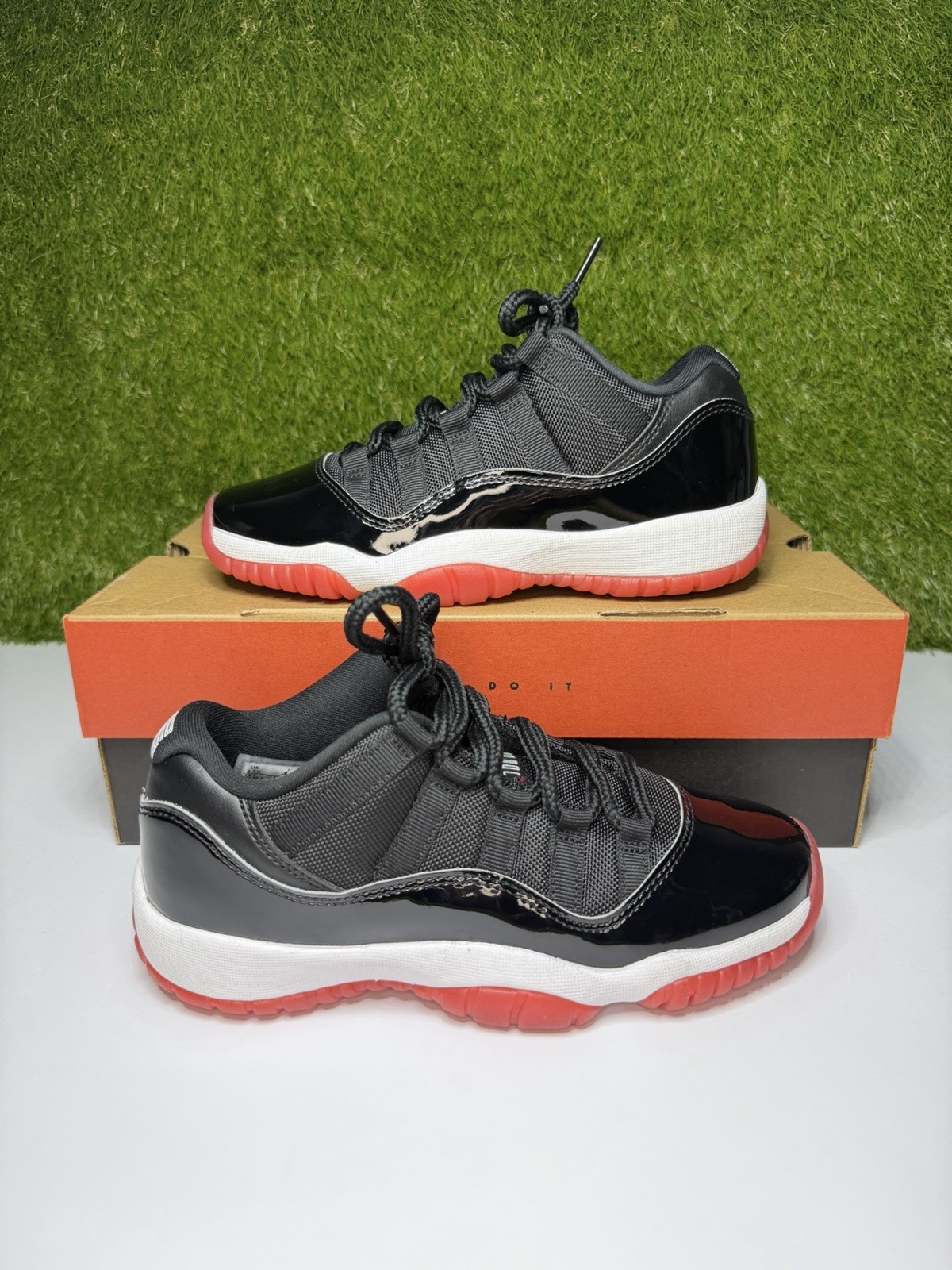 Air Jordan 11 Low Bred Retro Size 4.5y GS Black Red Sneakers 2025 FV5121-006