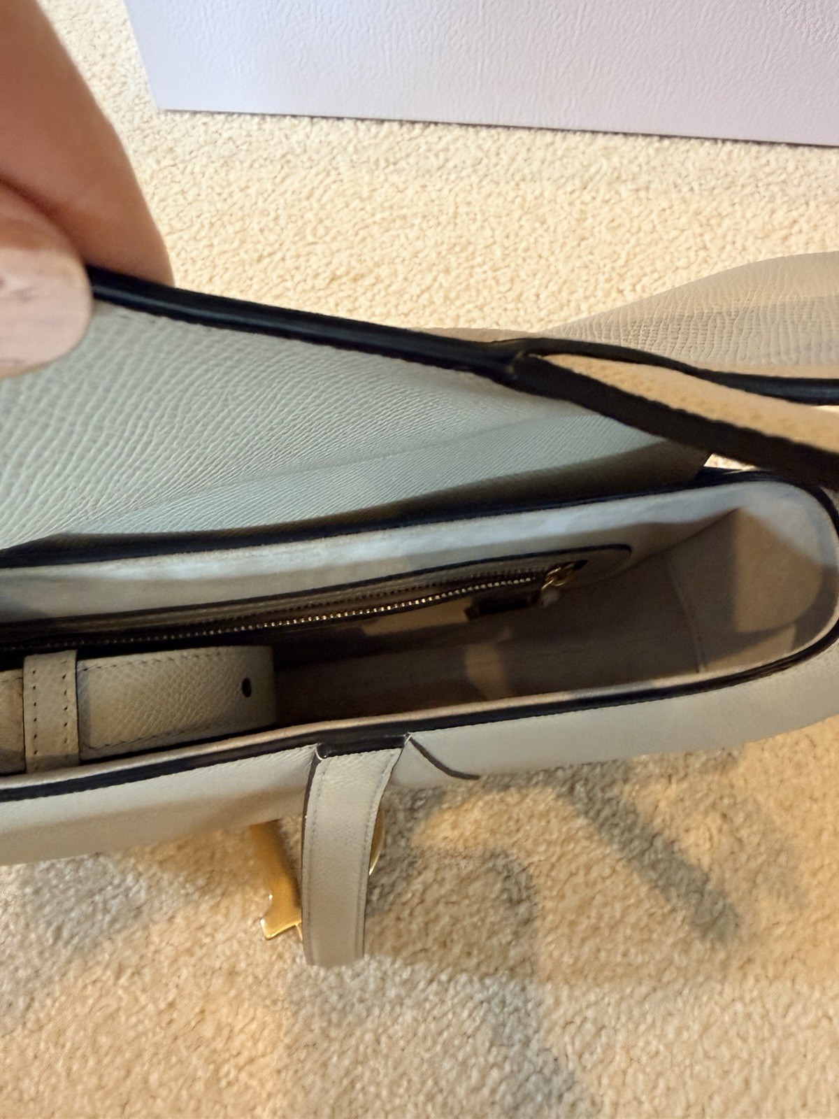 Dior Saddle Bag Medium Calfskin Leather Taupe