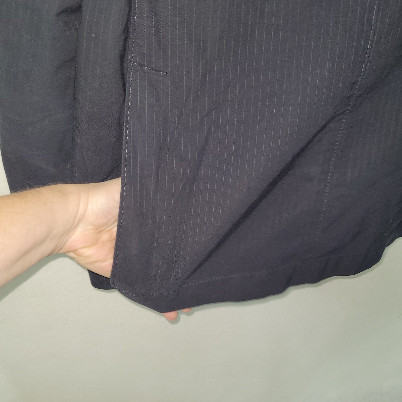 Kroon Navy Pinstripe Jacket Blazer Mens 42R Cotton Blend Unstructured Sport Coat