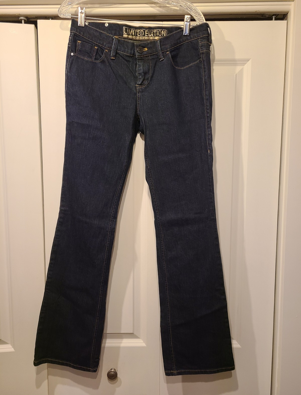 Limited Edition Women’s Bootcut Jeans Denim Stretch Dark Wash Blue Studded