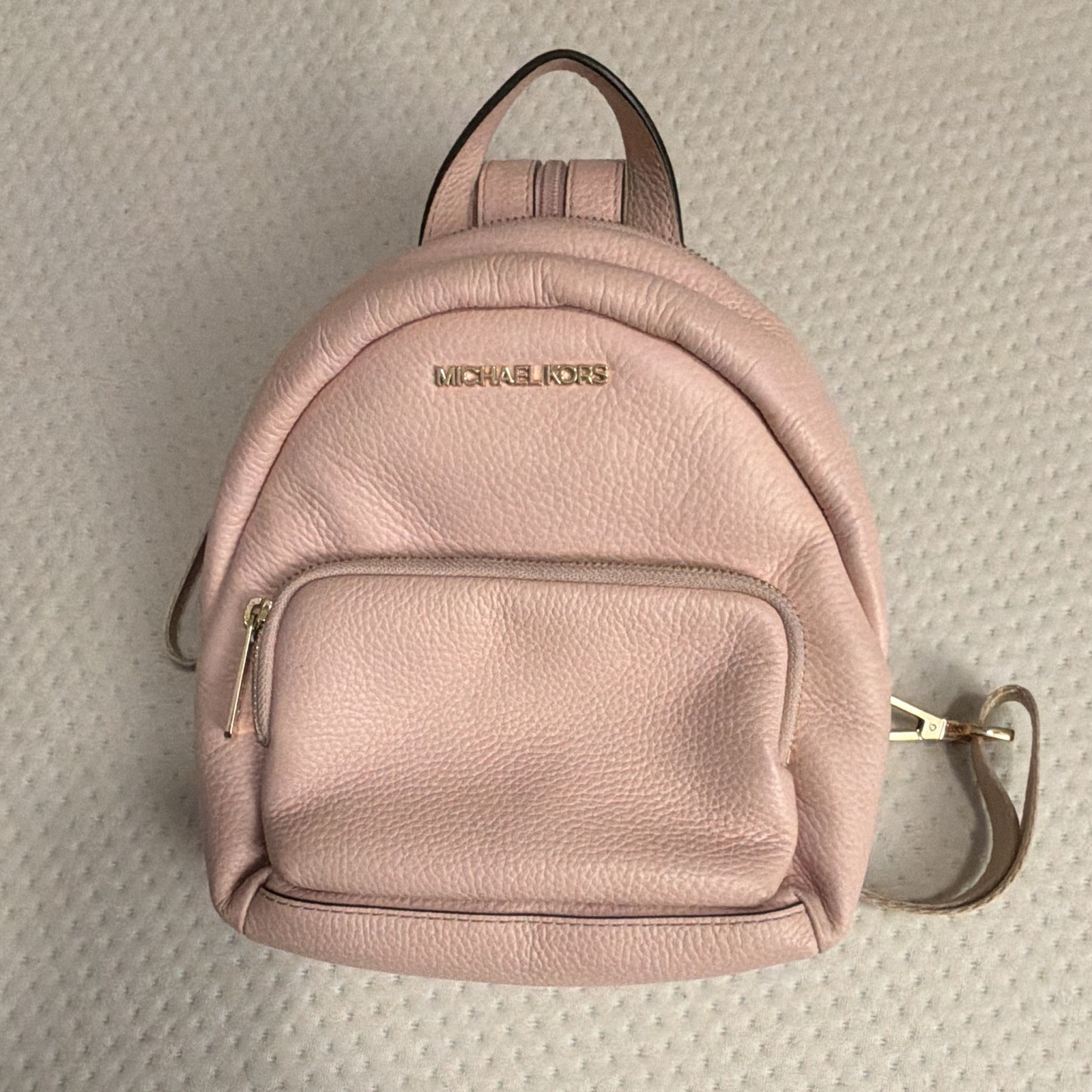 Michael Kors Erin Small Convertible Backpack Powder Blush Logo Gold Hardware Zip