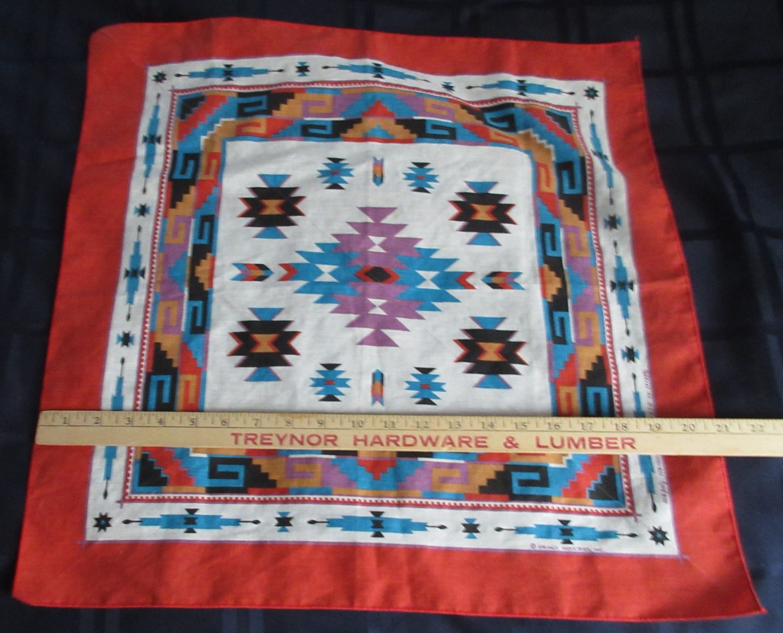 Bandana Rodeo Southwest Tribal Geometric Multi-color Print 21” Square Springs In