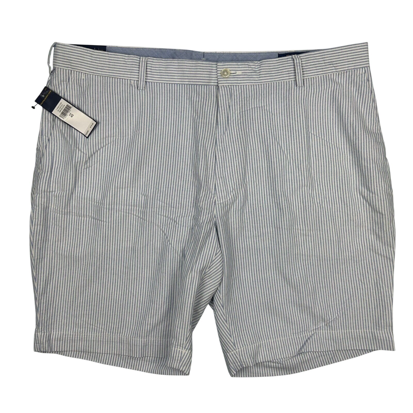 Polo Ralph Lauren Mens Blue White Seersucker Classic Fit 9 Inch Shorts Sz 40 NWT