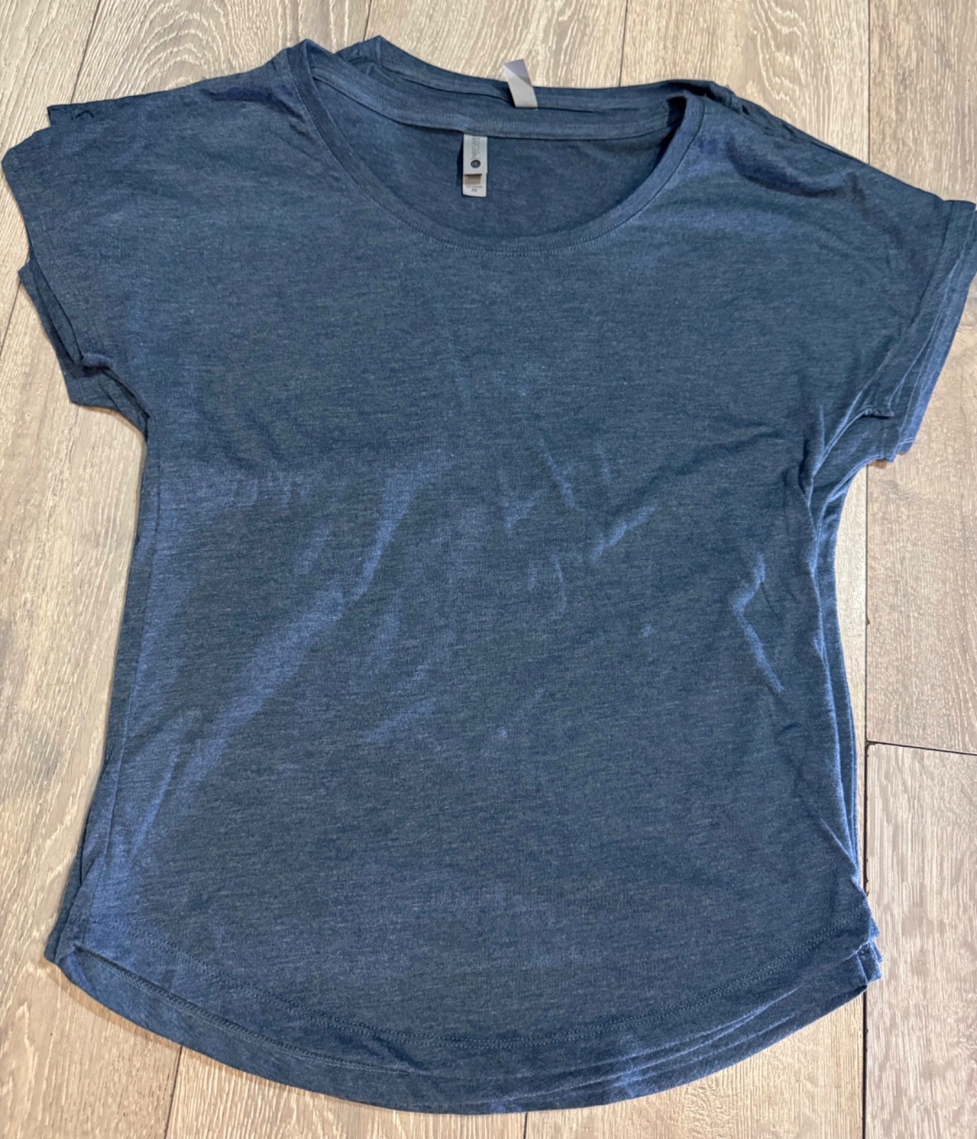 womens t shirt top, by Next Level, marl blue, Size XS loose fit Gym, Dance NEW