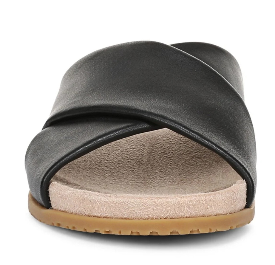 VIONICS Etna Slide Sandal – Black Leather NEW