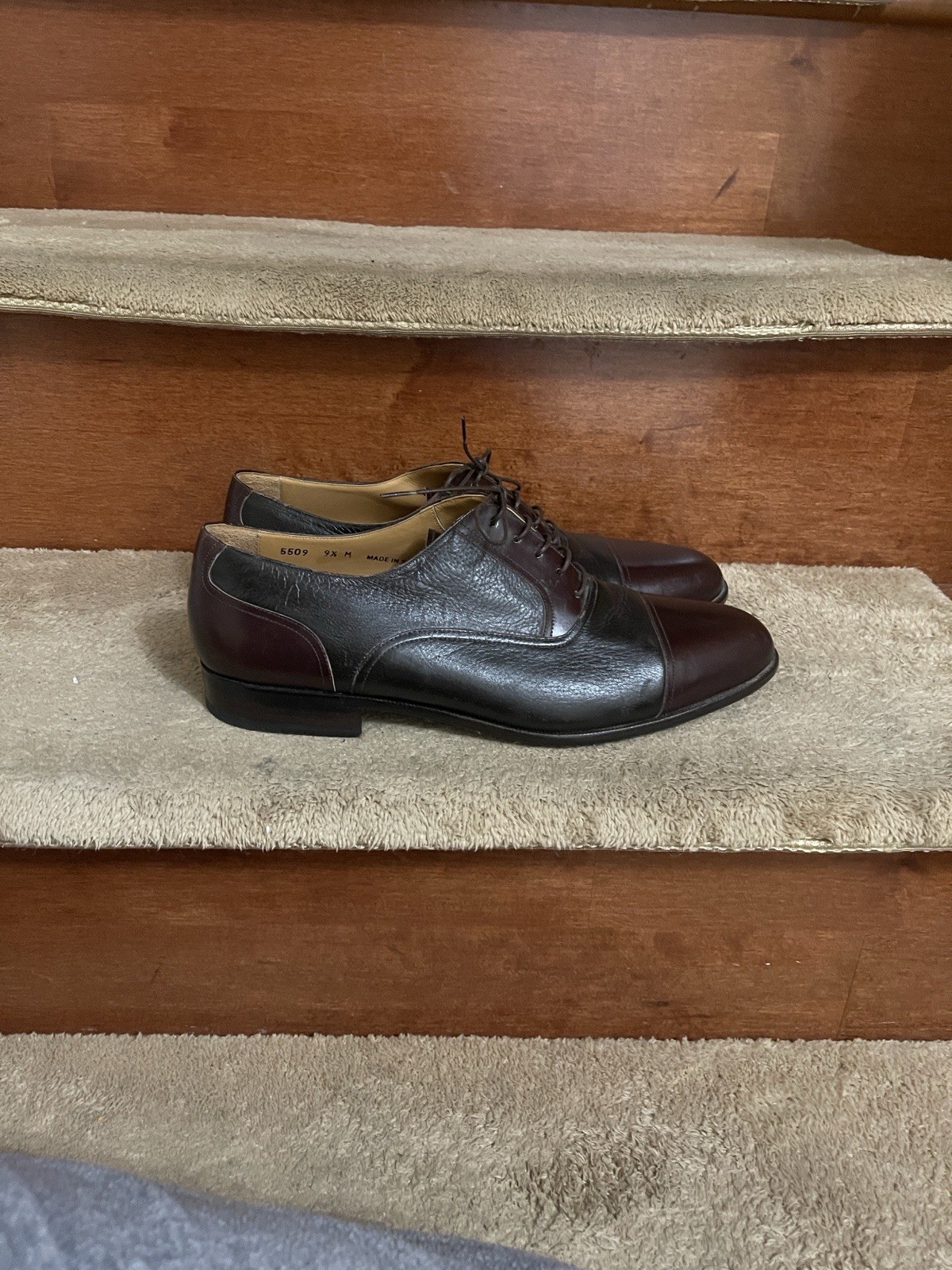NWOT Massimo Emporio Elegant Two-Tone Leather Derby Shoes Men’s Size 9.5 M