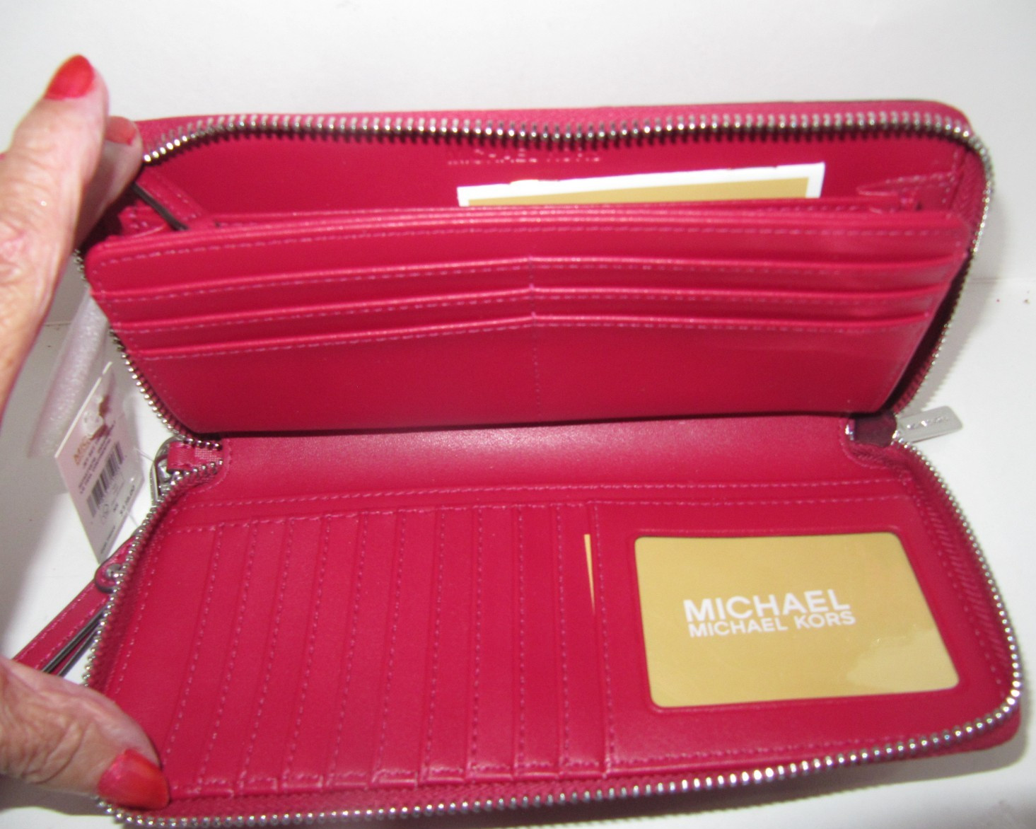 Michael Kors Jet Set Travel Large Continental Card Wallet Dark Raspberry NWT$328