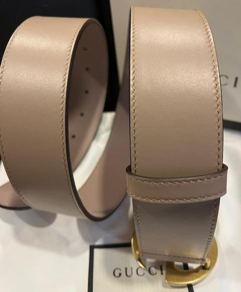 Gucci GG Buckle Women’s Dusty Pink Marmont Leather Belt size 80 cm Fits 26-28 W