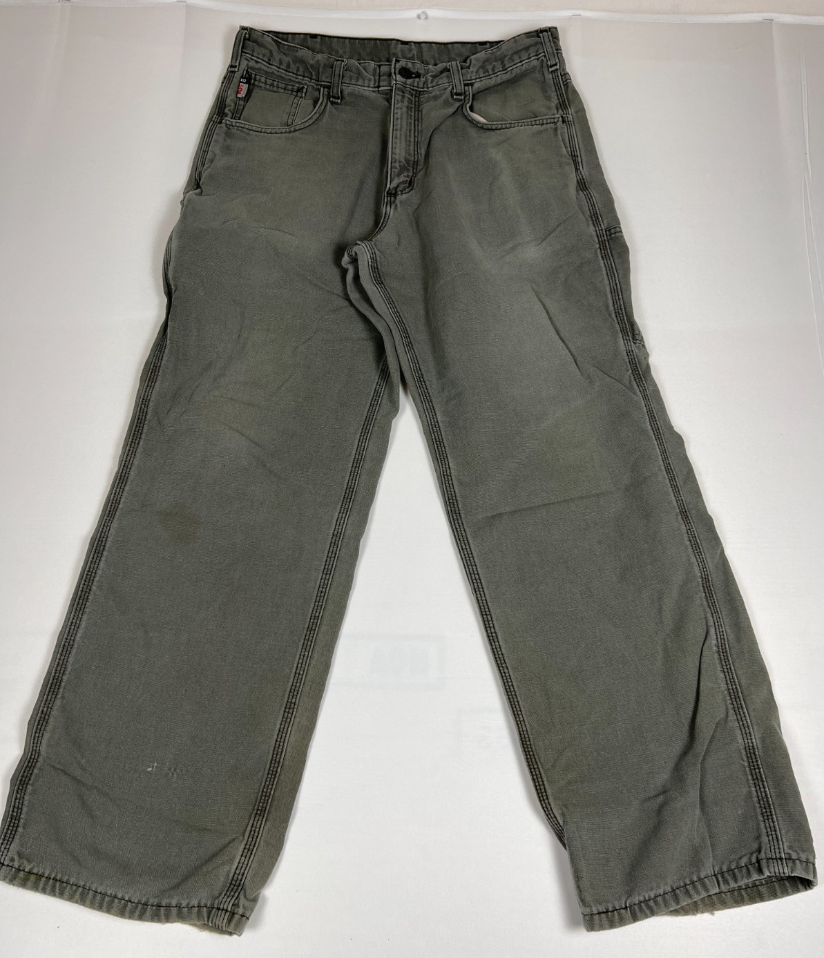 Carhartt Men 34×30 FRB159-MOSS Flame Resistant Canvas Work Pants